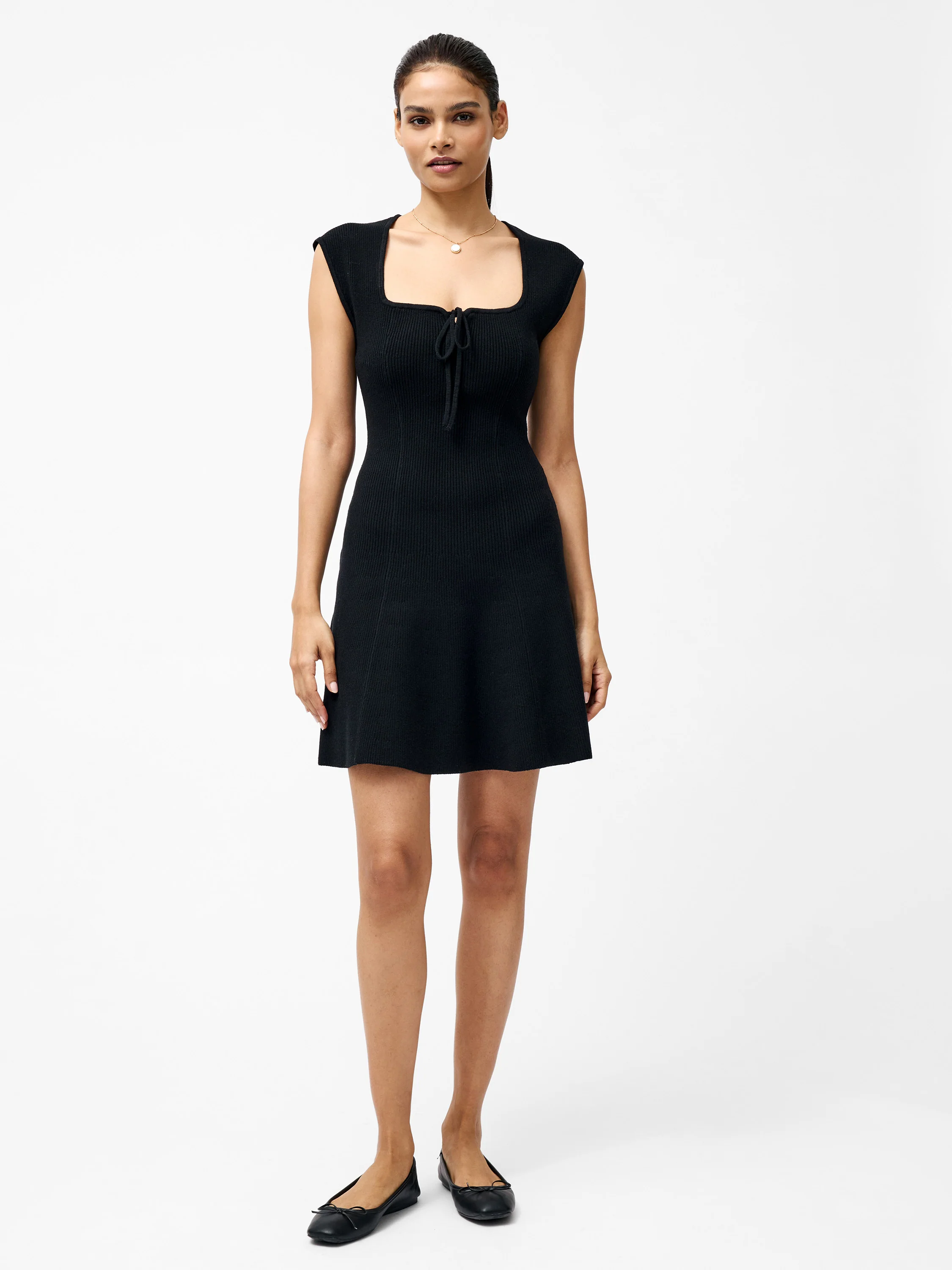 Cosysoft Tie Front Flared Mini Dress - Image 3