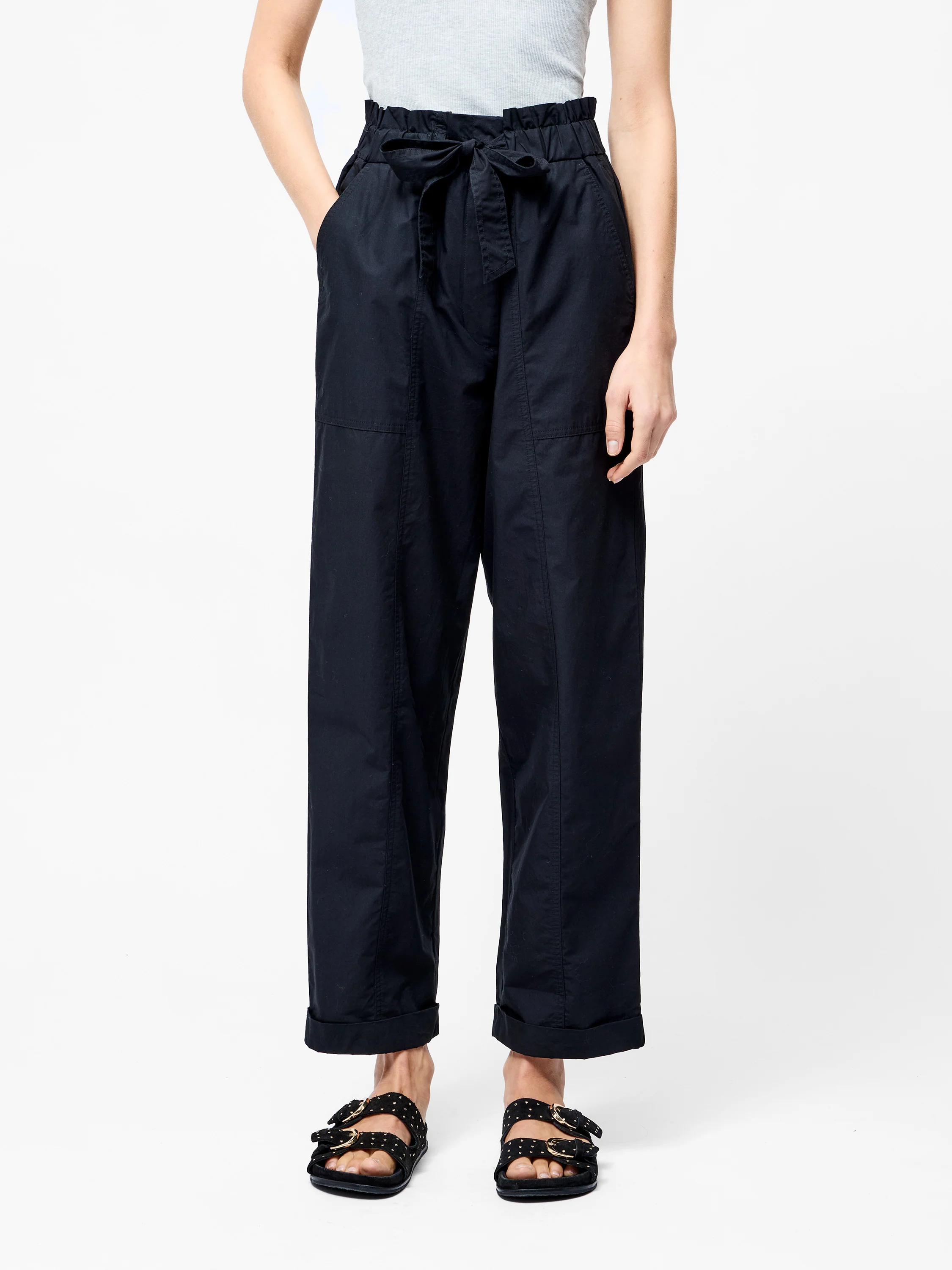Cotton Paper Bag Trousers - Image 3