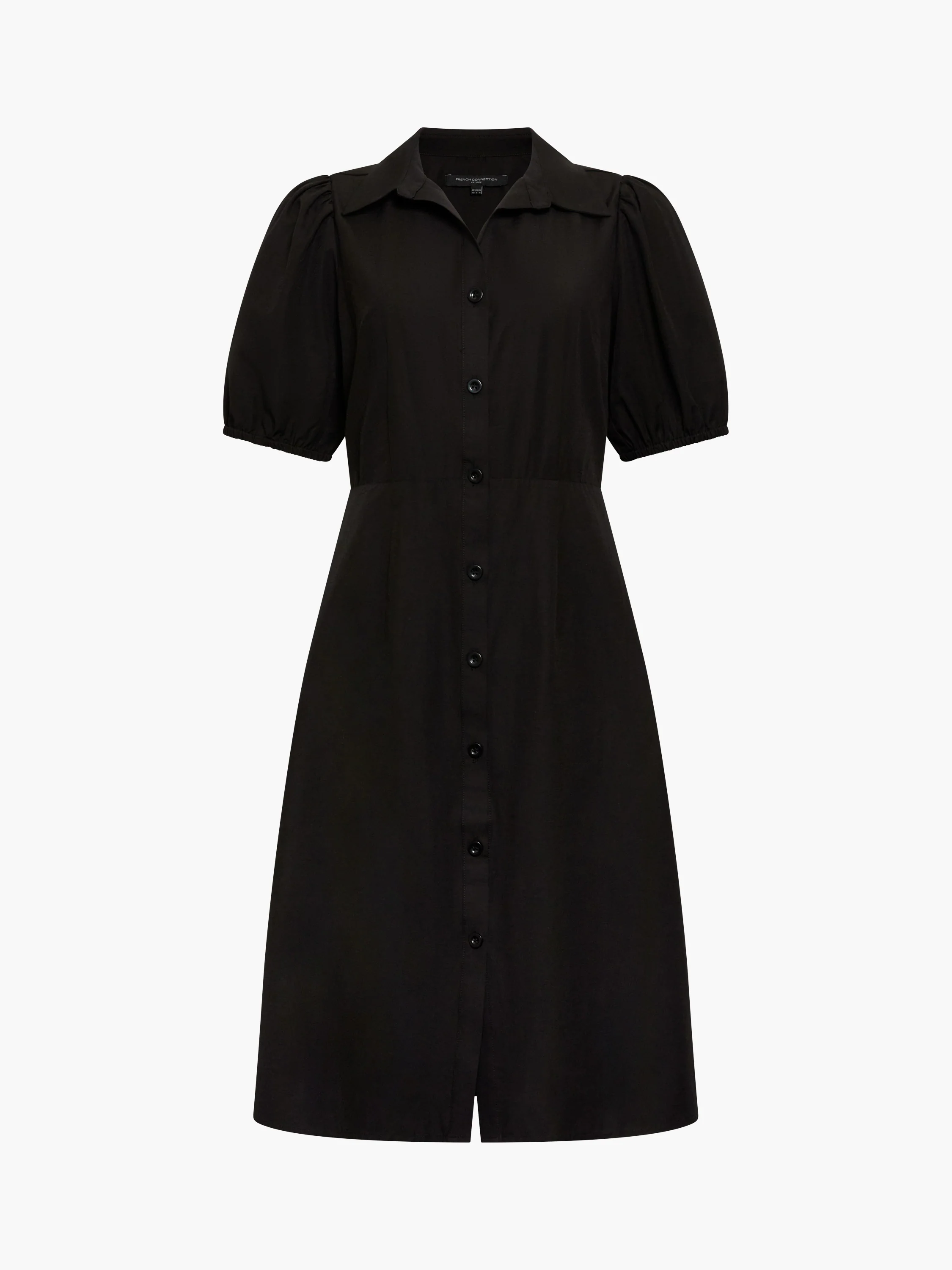 Cotton Poplin Puff Sleeve Button Up Dress - Image 5