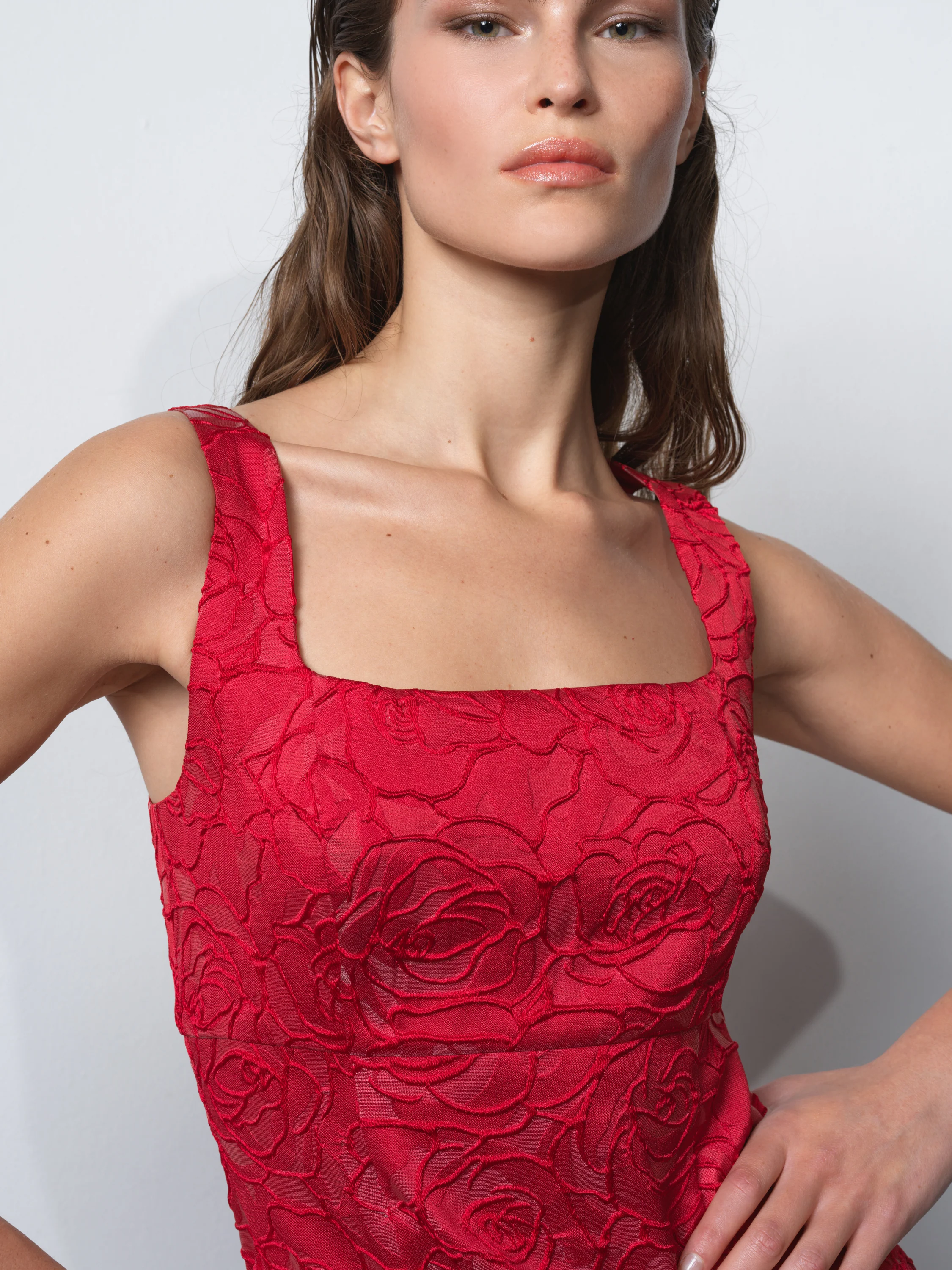 Crea Jacquard Flared Mini Dress - Image 4