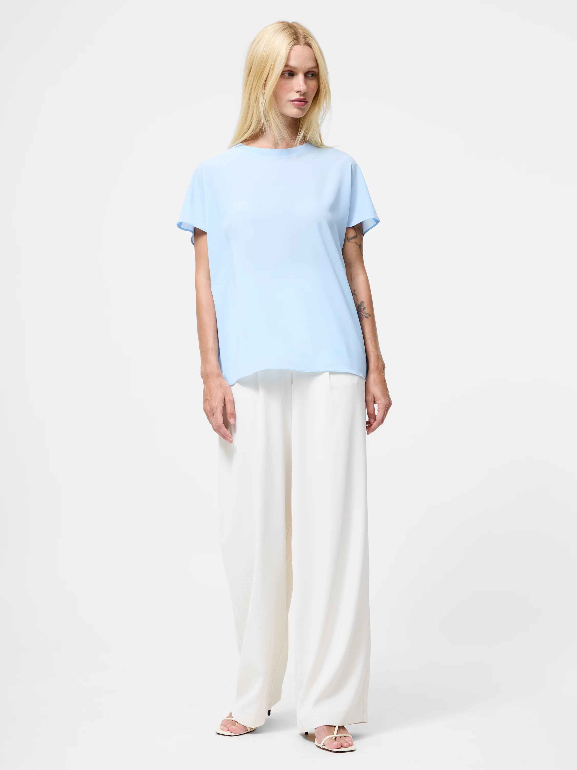 Crepe Light Crew Neck Top - Image 3