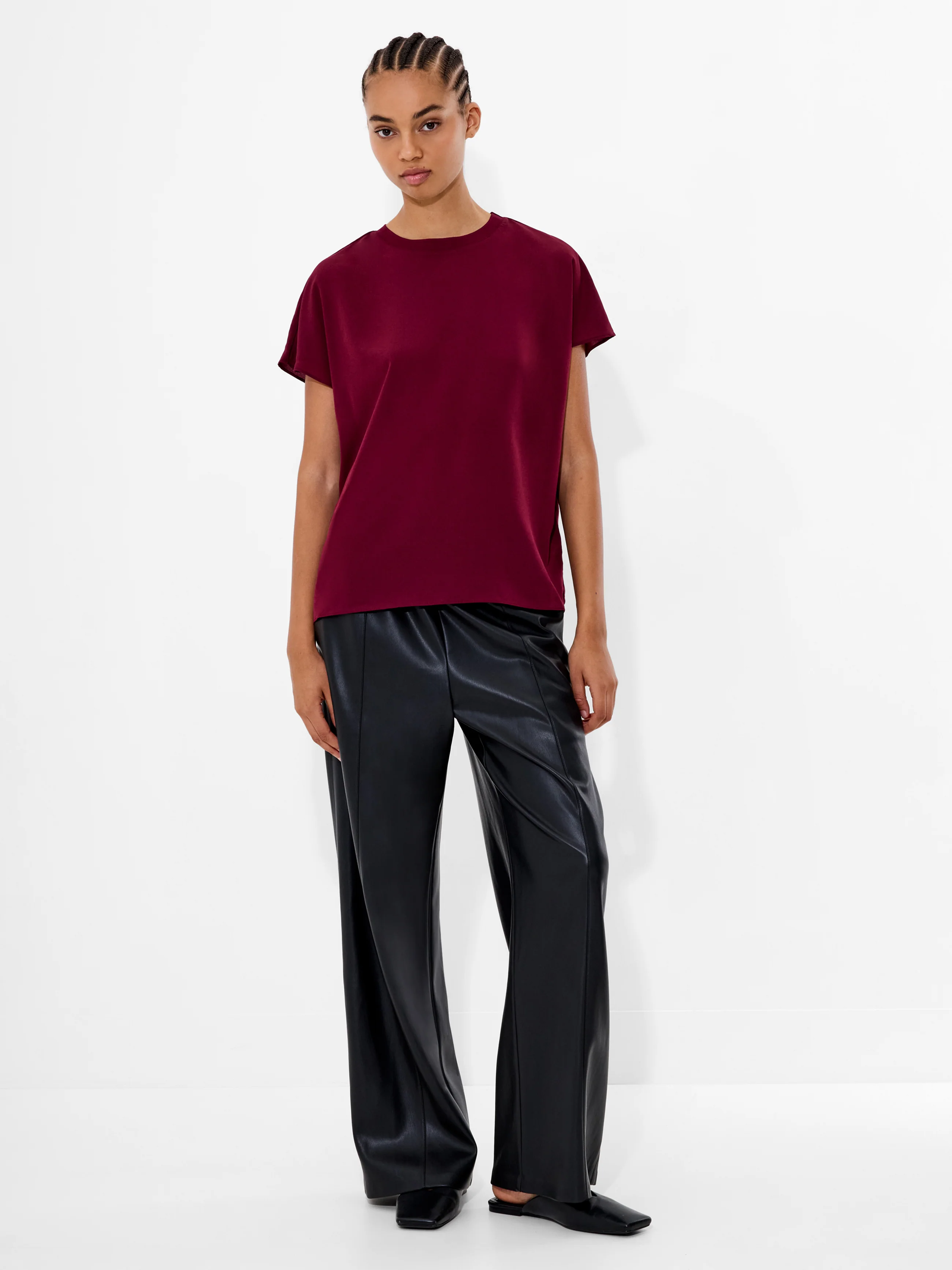 Crepe Light Crew Neck Top - Image 2