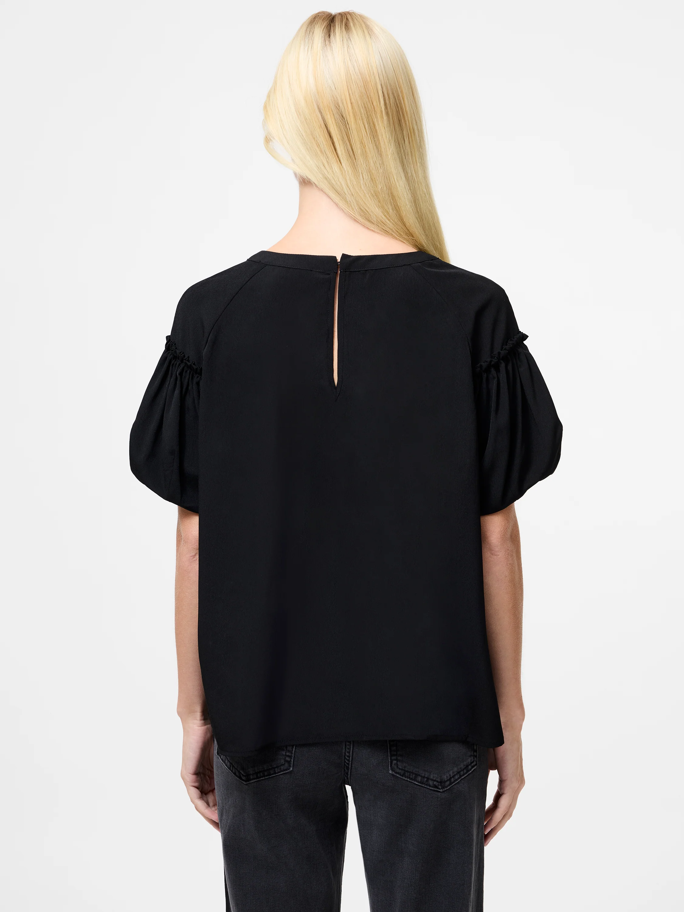 Crepe Light Puff Sleeve Top - Image 4
