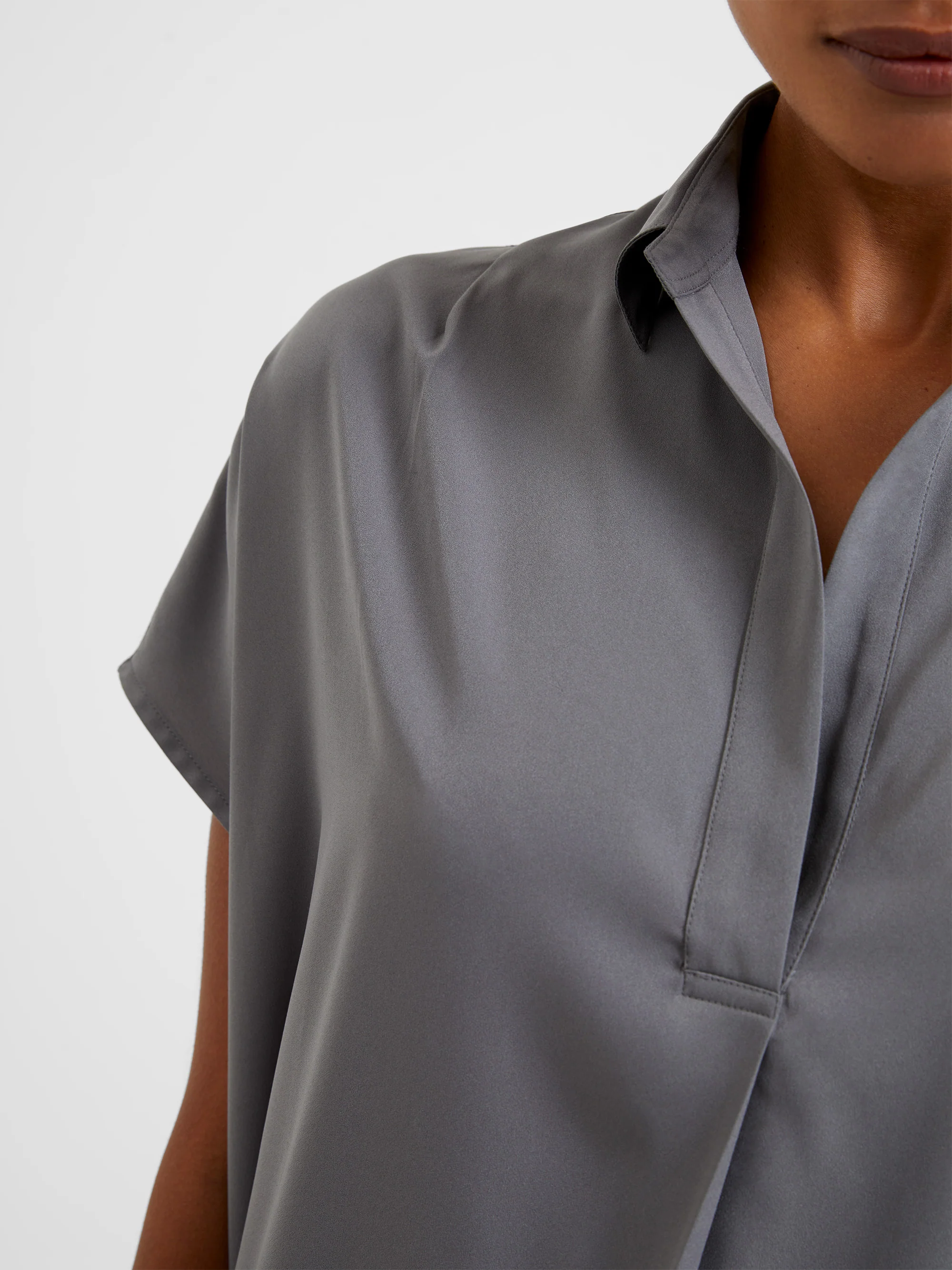 Crepe Light Recycled Popover Shirt - Image 3