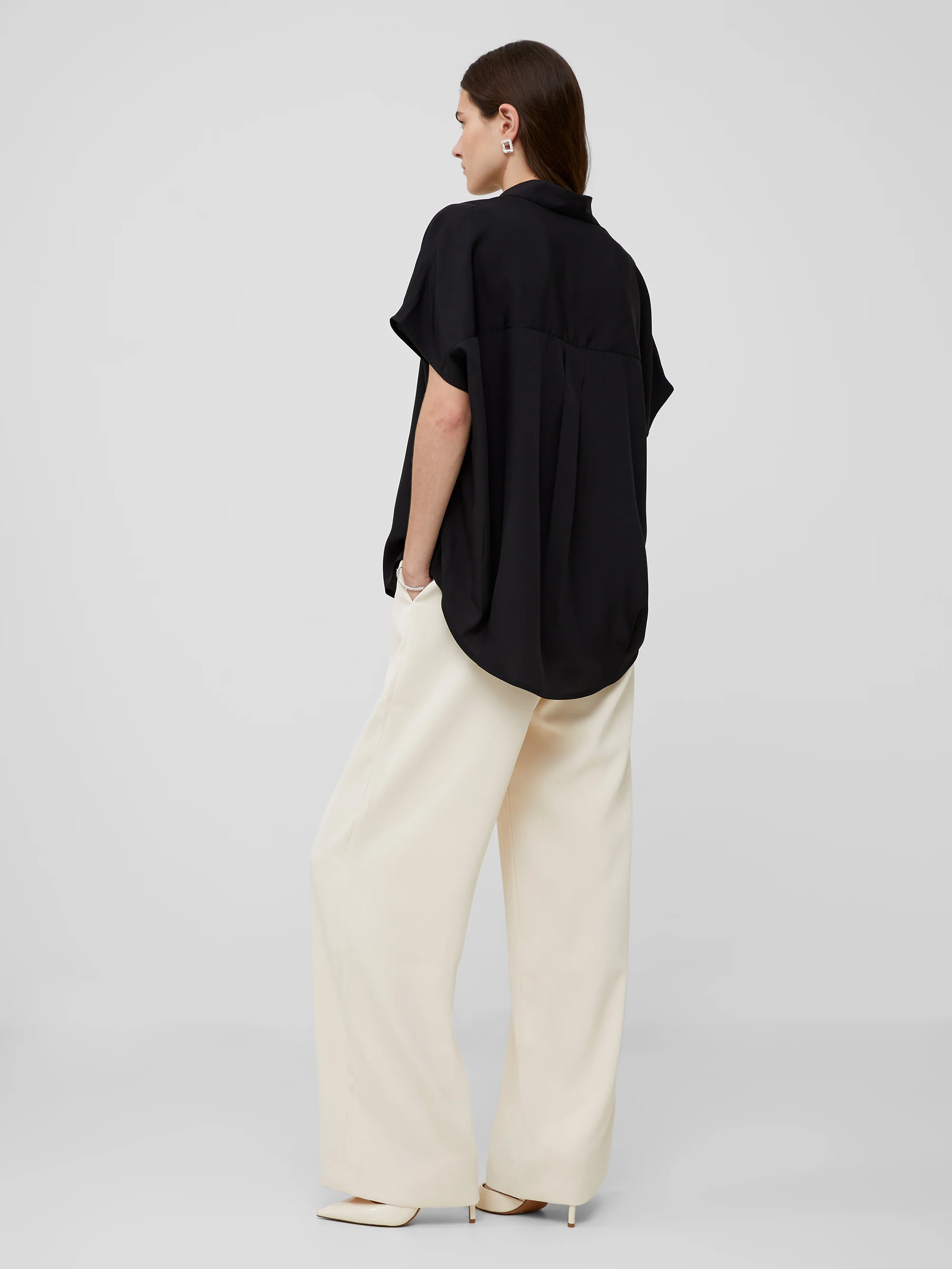 Crepe Light Recycled Popover Shirt - Image 4