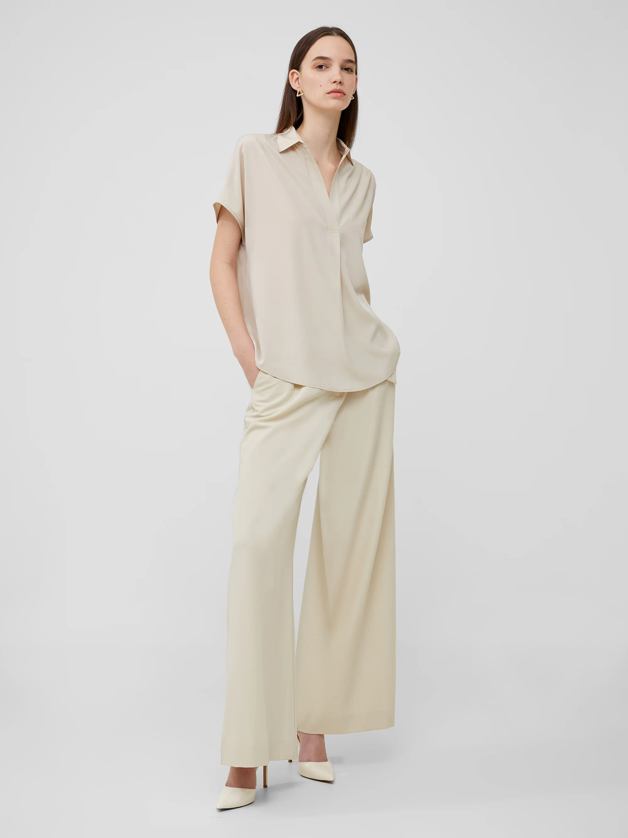 Crepe Light Recycled Popover Shirt - Image 3