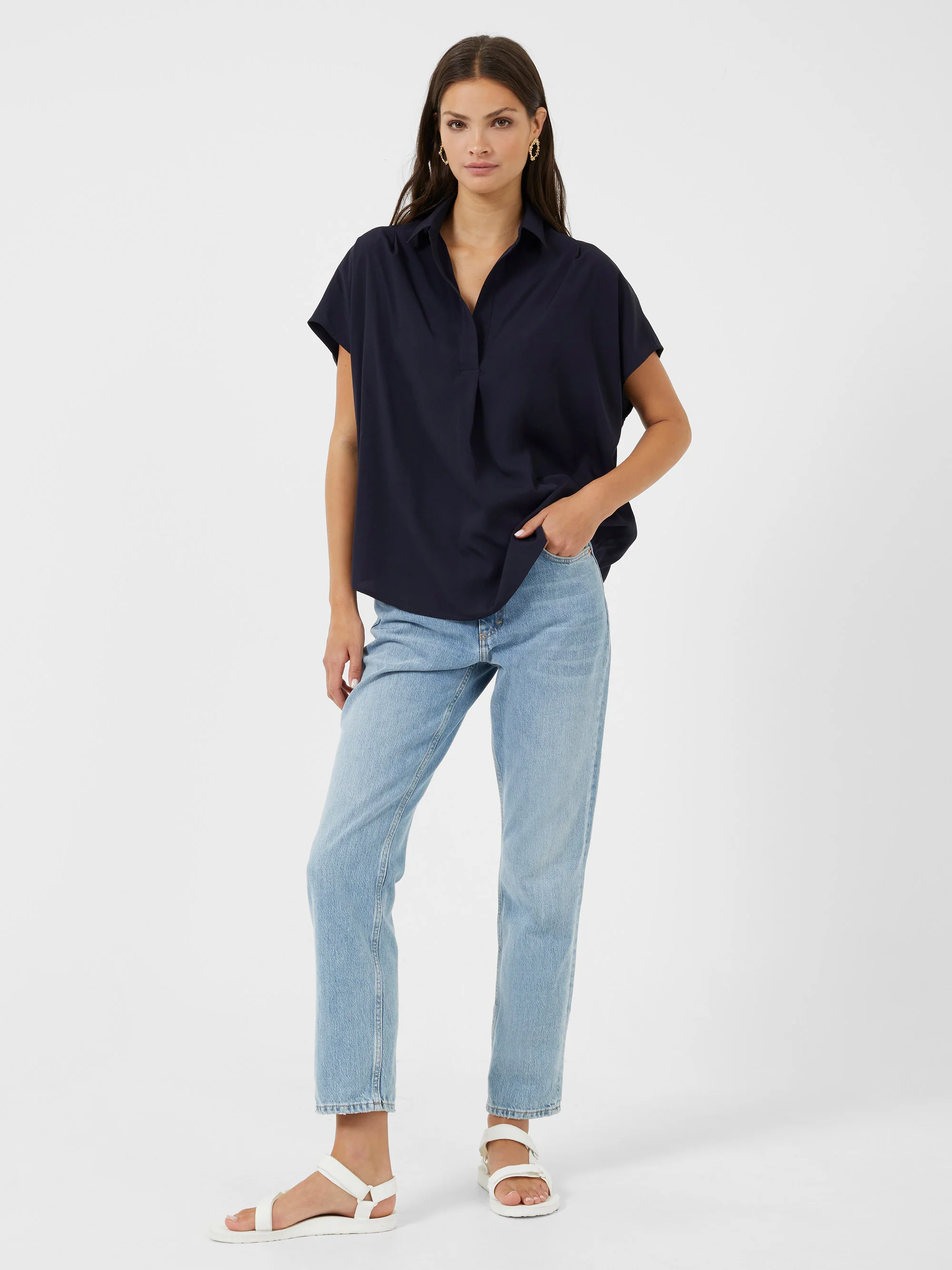 Crepe Light Recycled Popover Shirt - Image 3