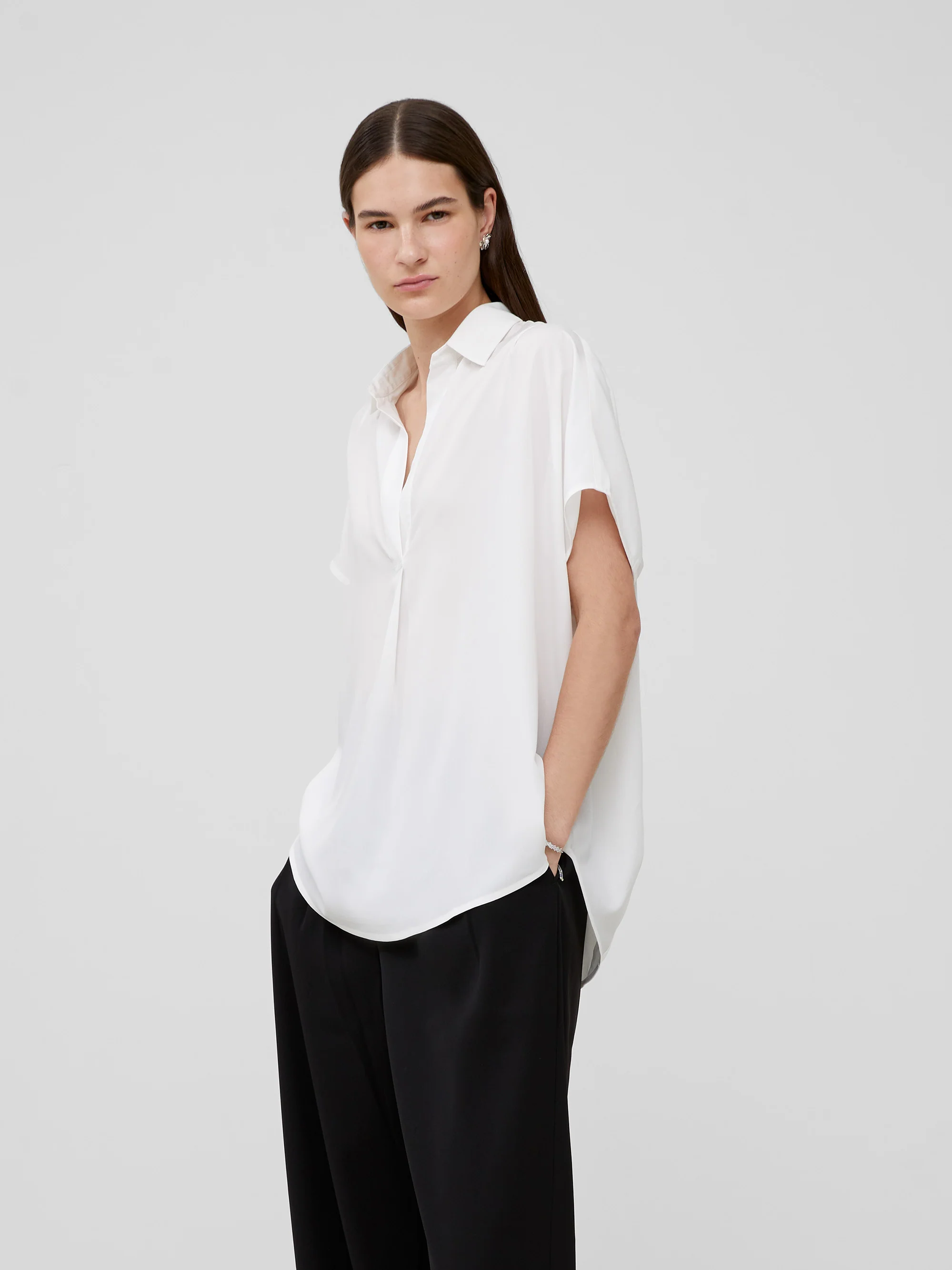 Crepe Light Recycled Popover Shirt - Image 3