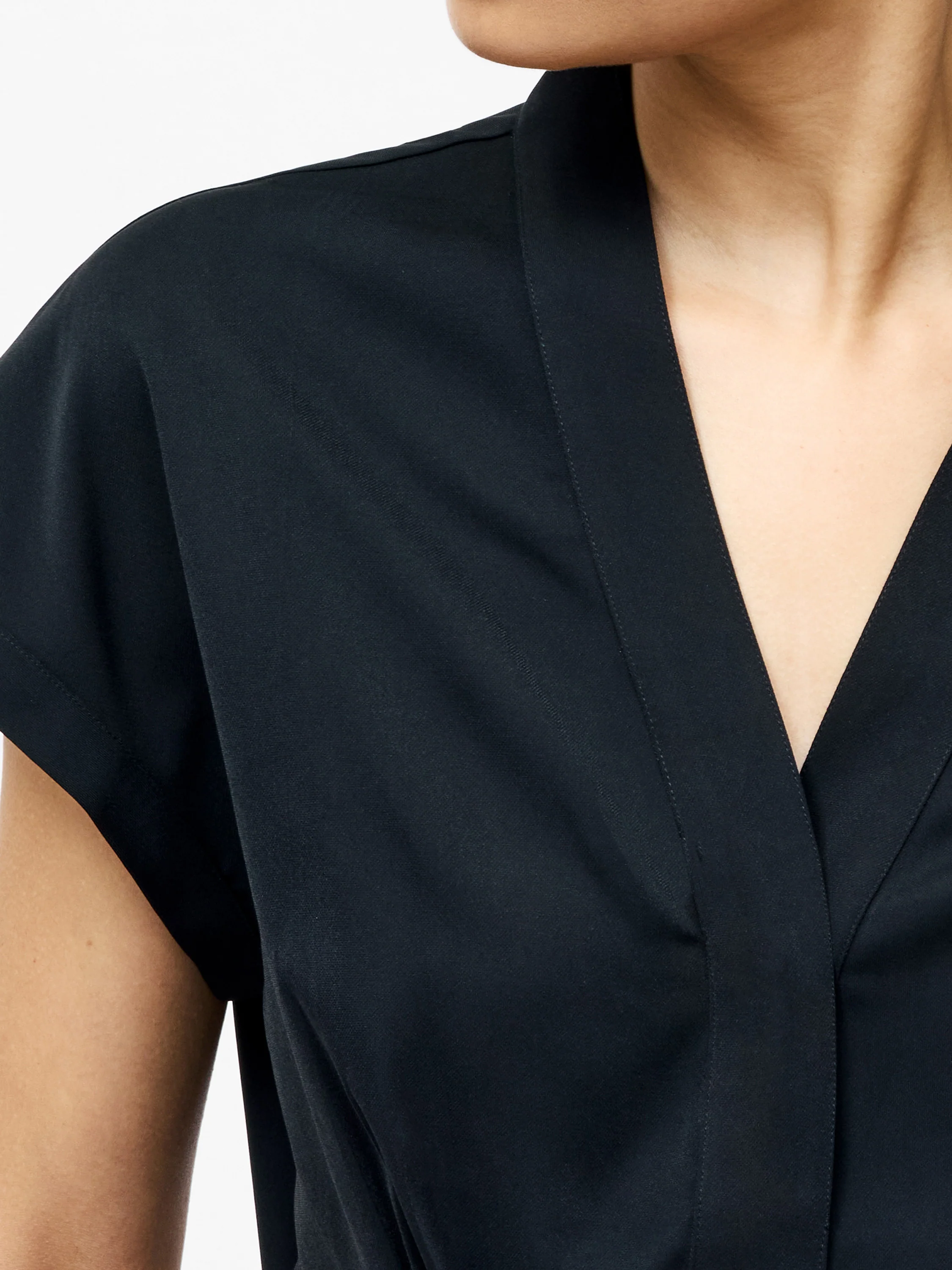 Crepe V Neck Blouse - Image 3