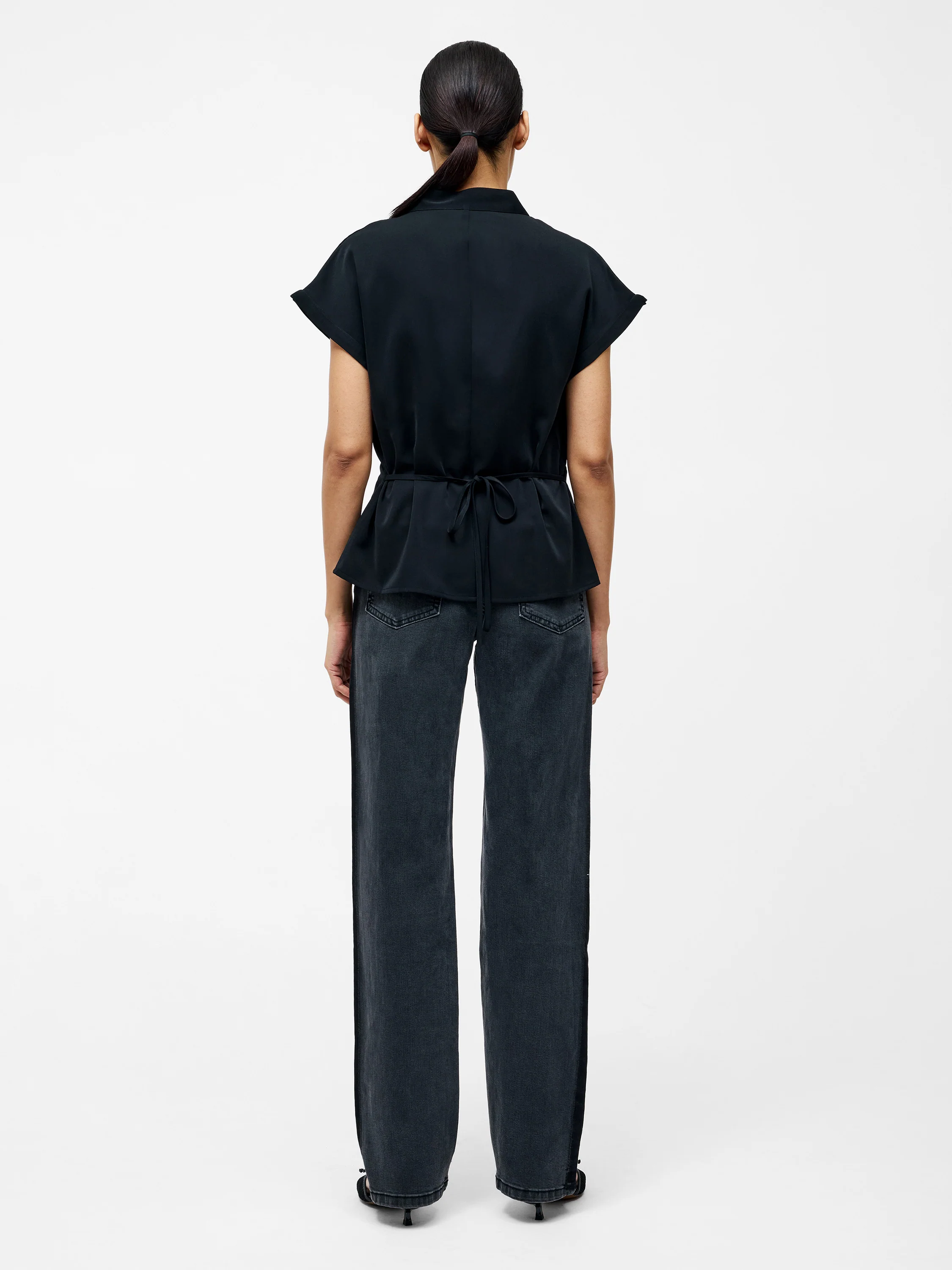 Crepe V Neck Blouse - Image 4