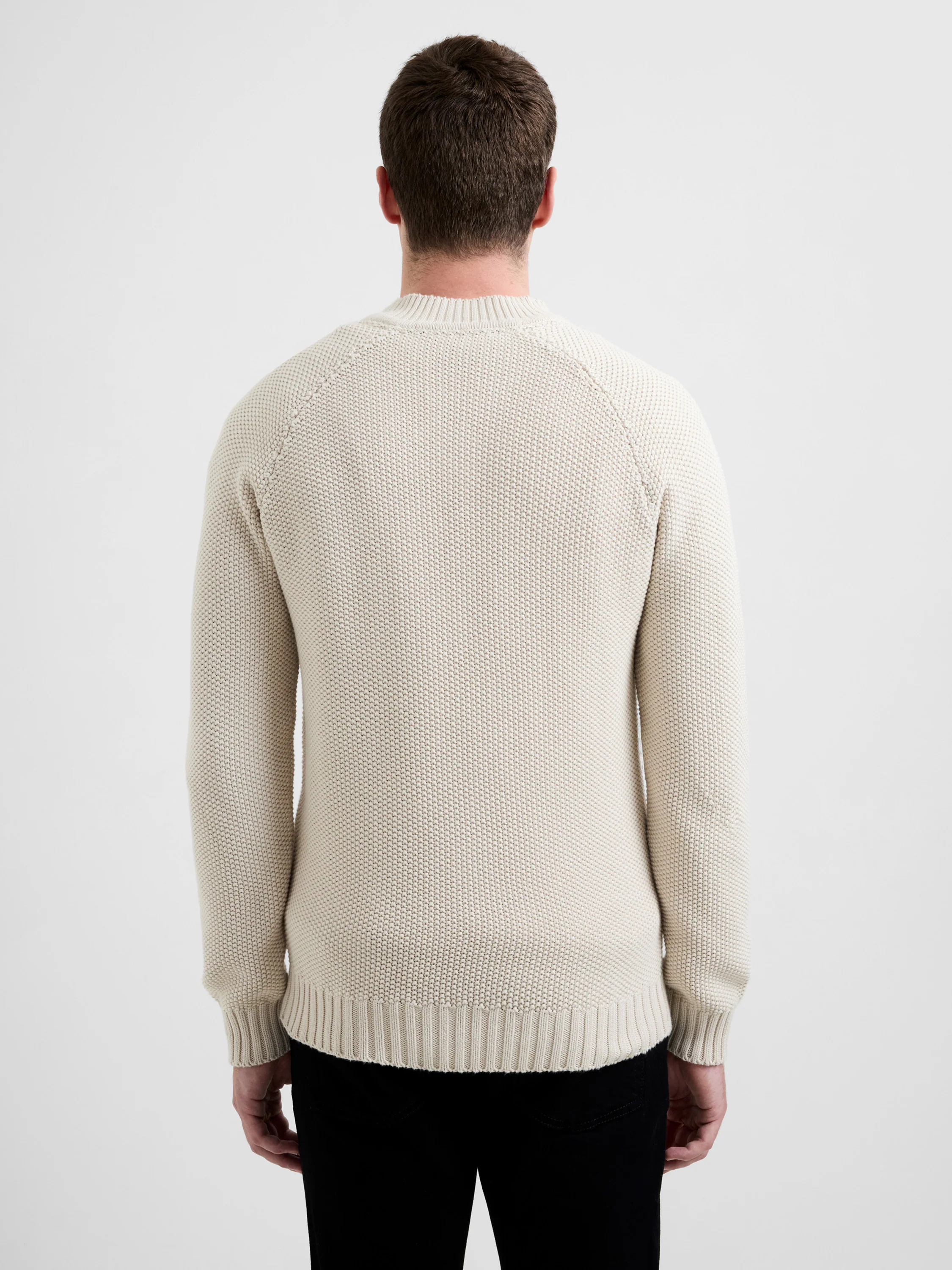 Crew Neck Purl Stitch Jumper - Image 5