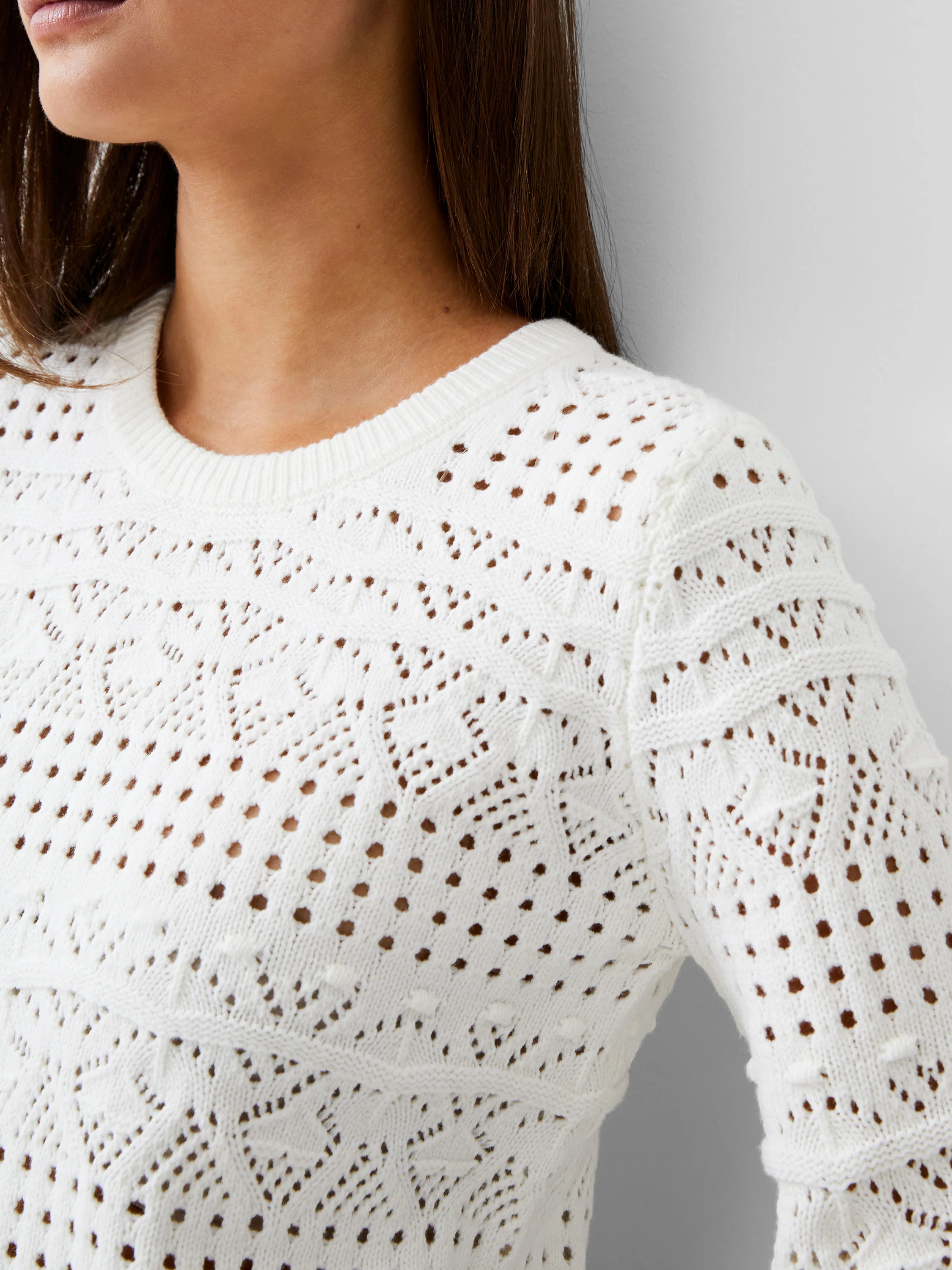 Crochet Bobble Knit Crop Jumper - Image 3