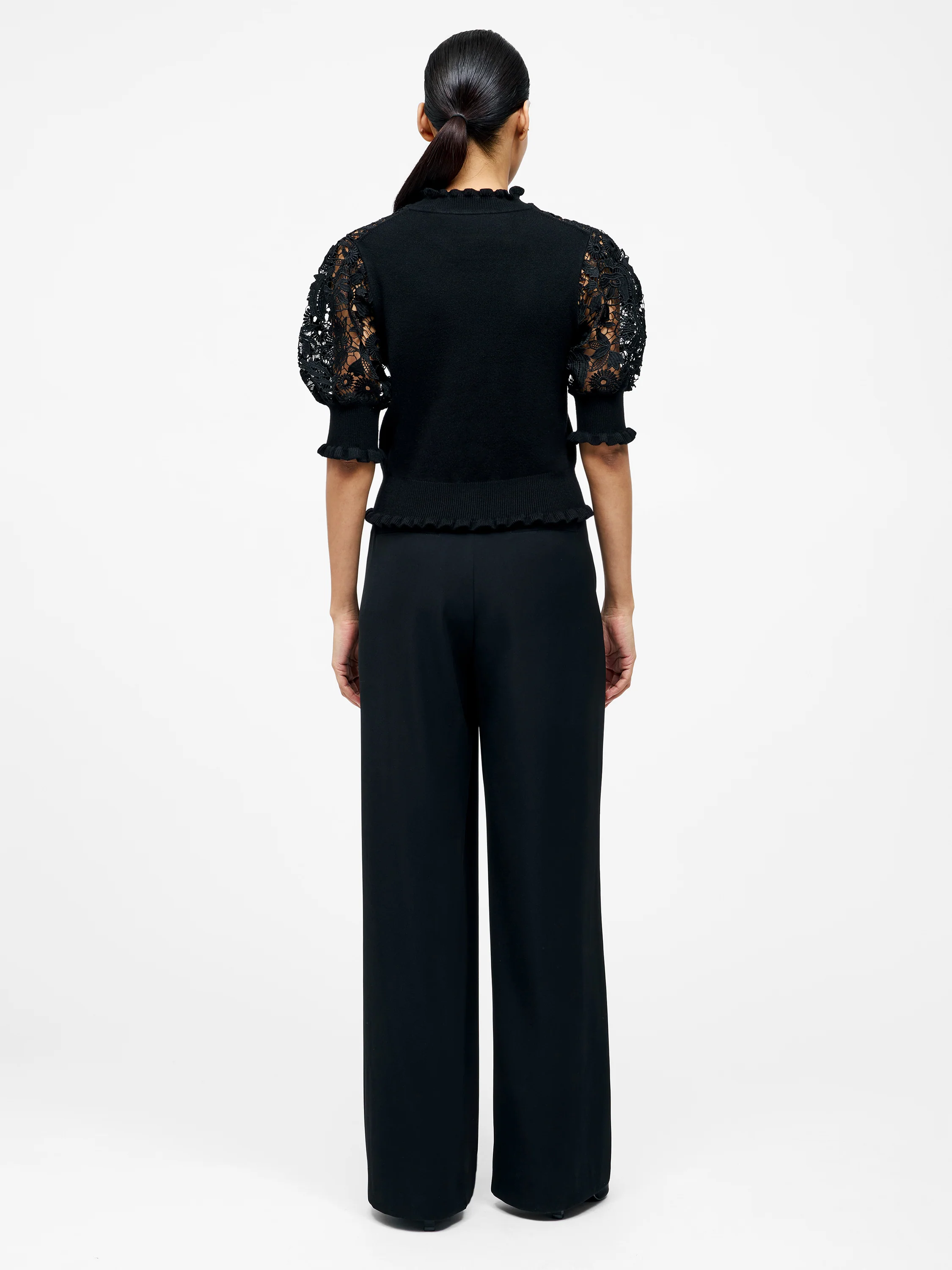 Crochet Lace Mix Knit Top - Image 5