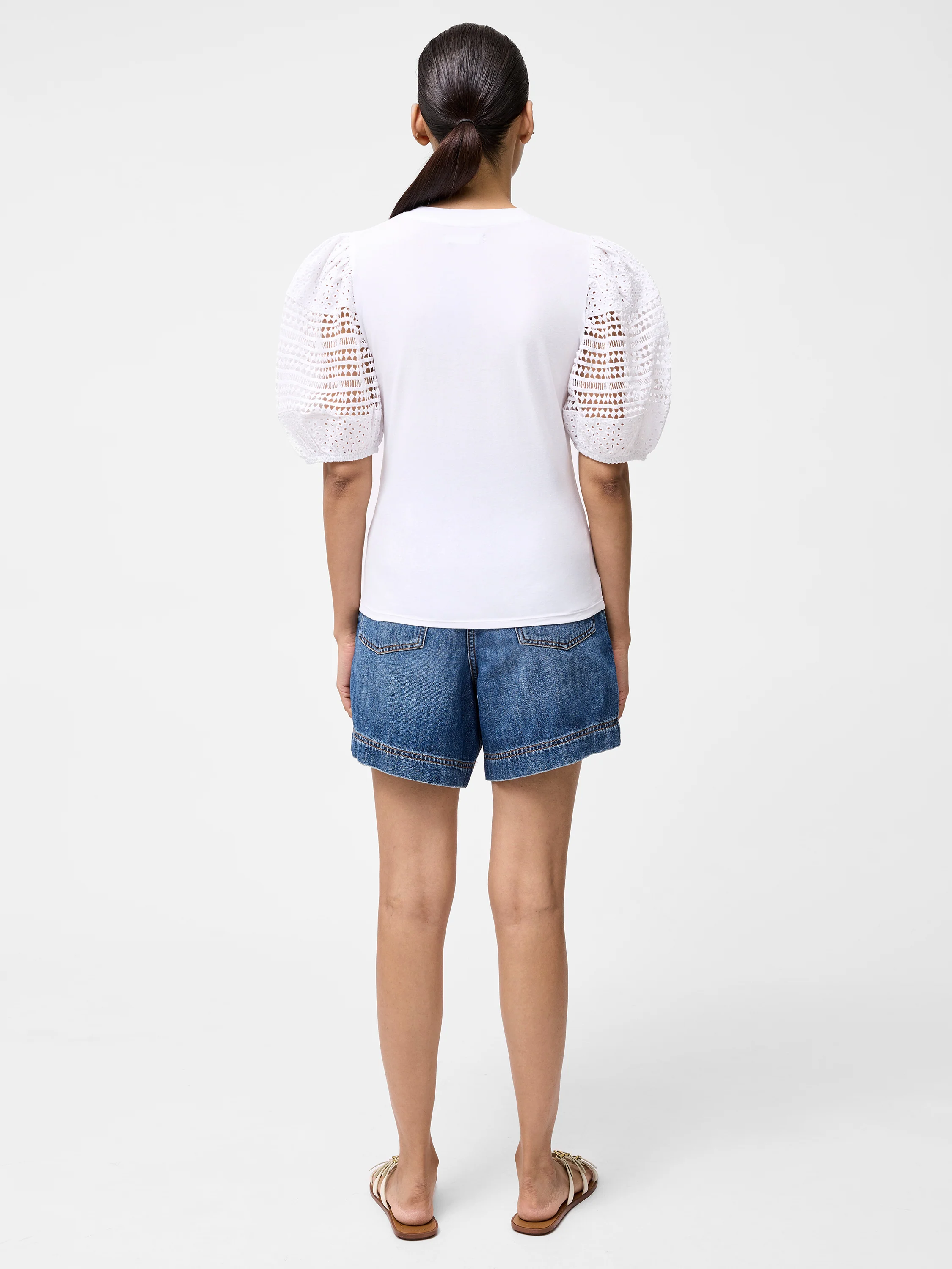 Crochet Lace Puff Sleeve Top - Image 3