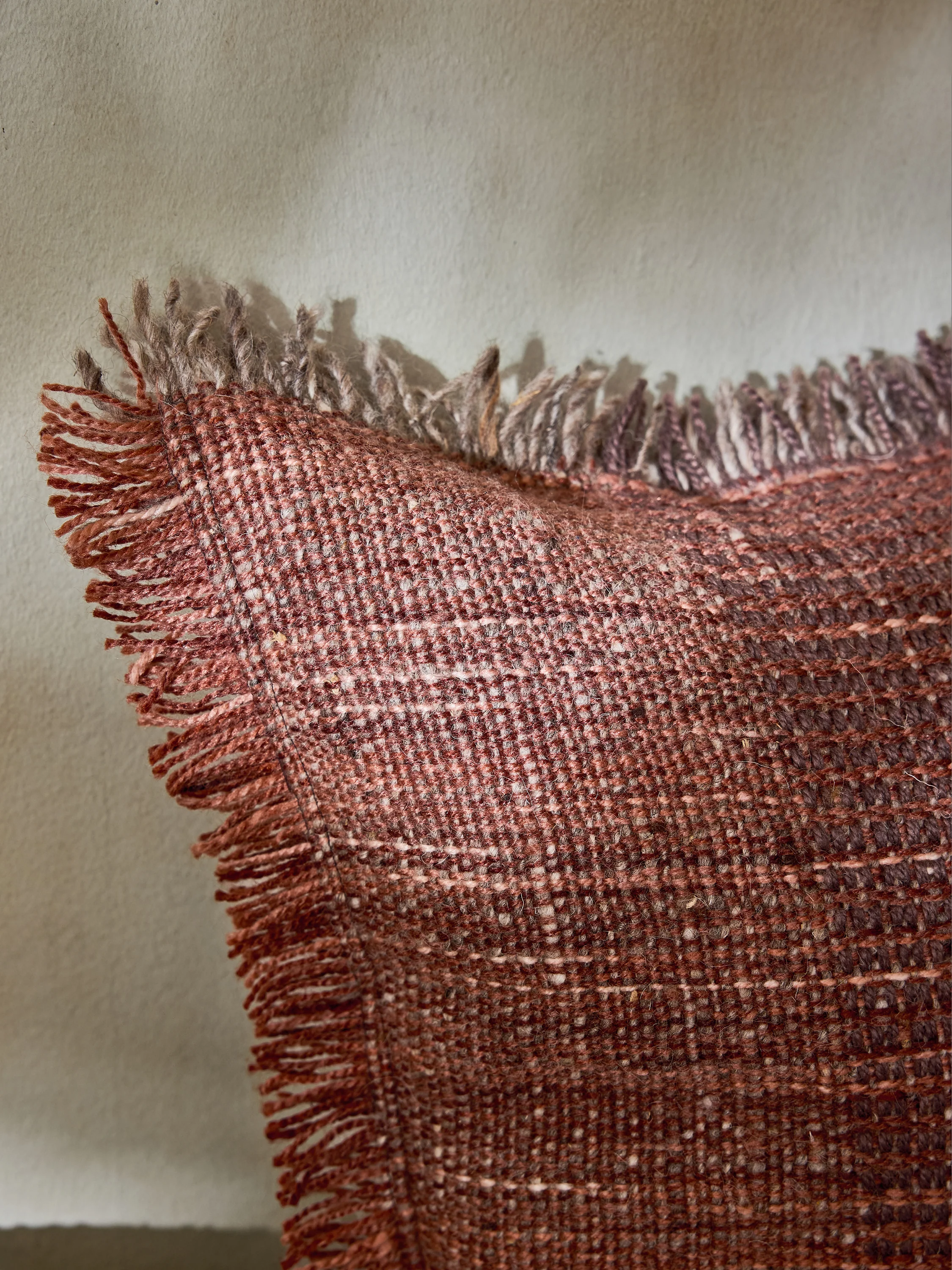 Textured Fringe Recycled Cushion - Image 2