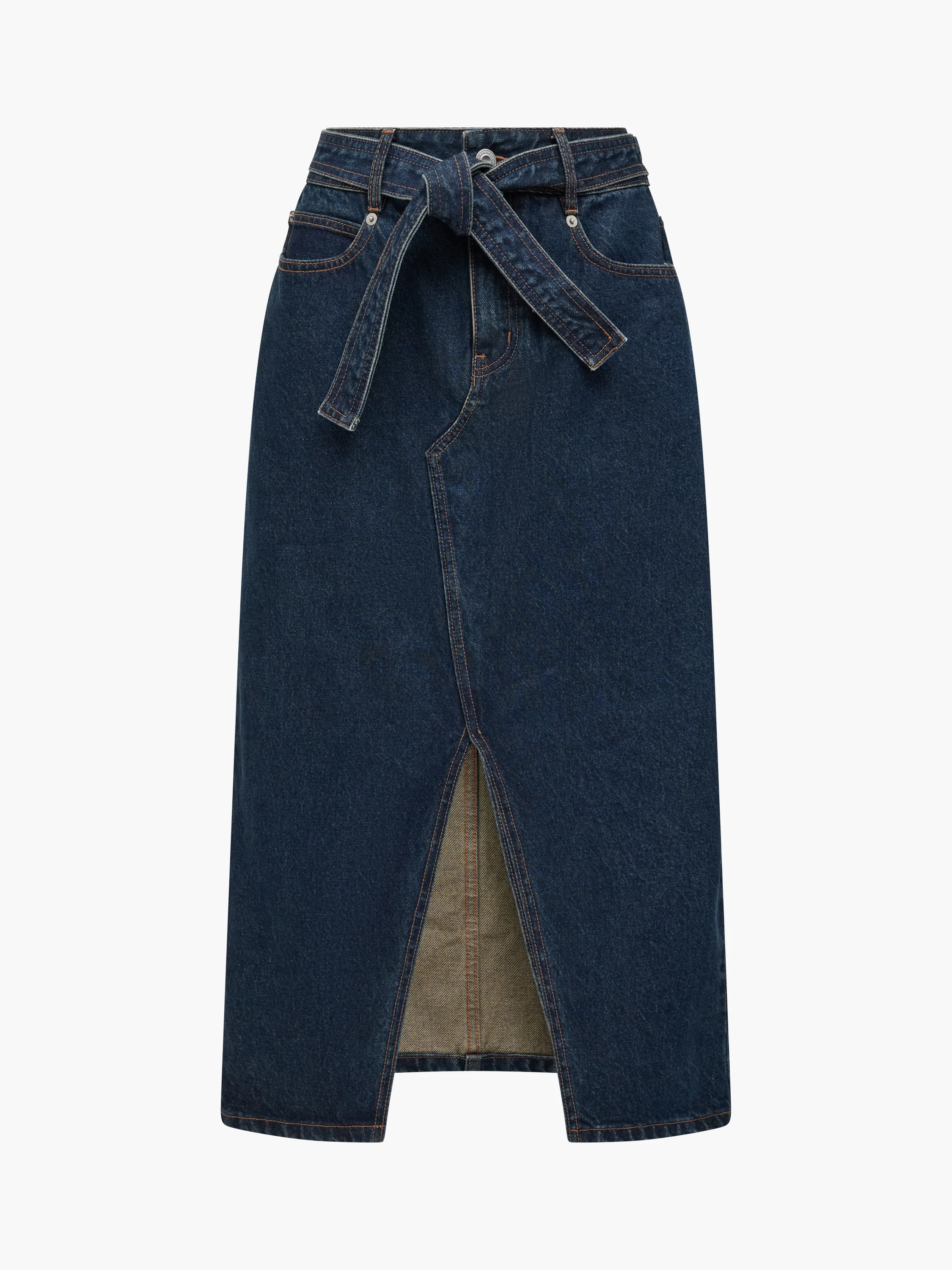 Dallas Denim Belted Midi Skirt - Image 7