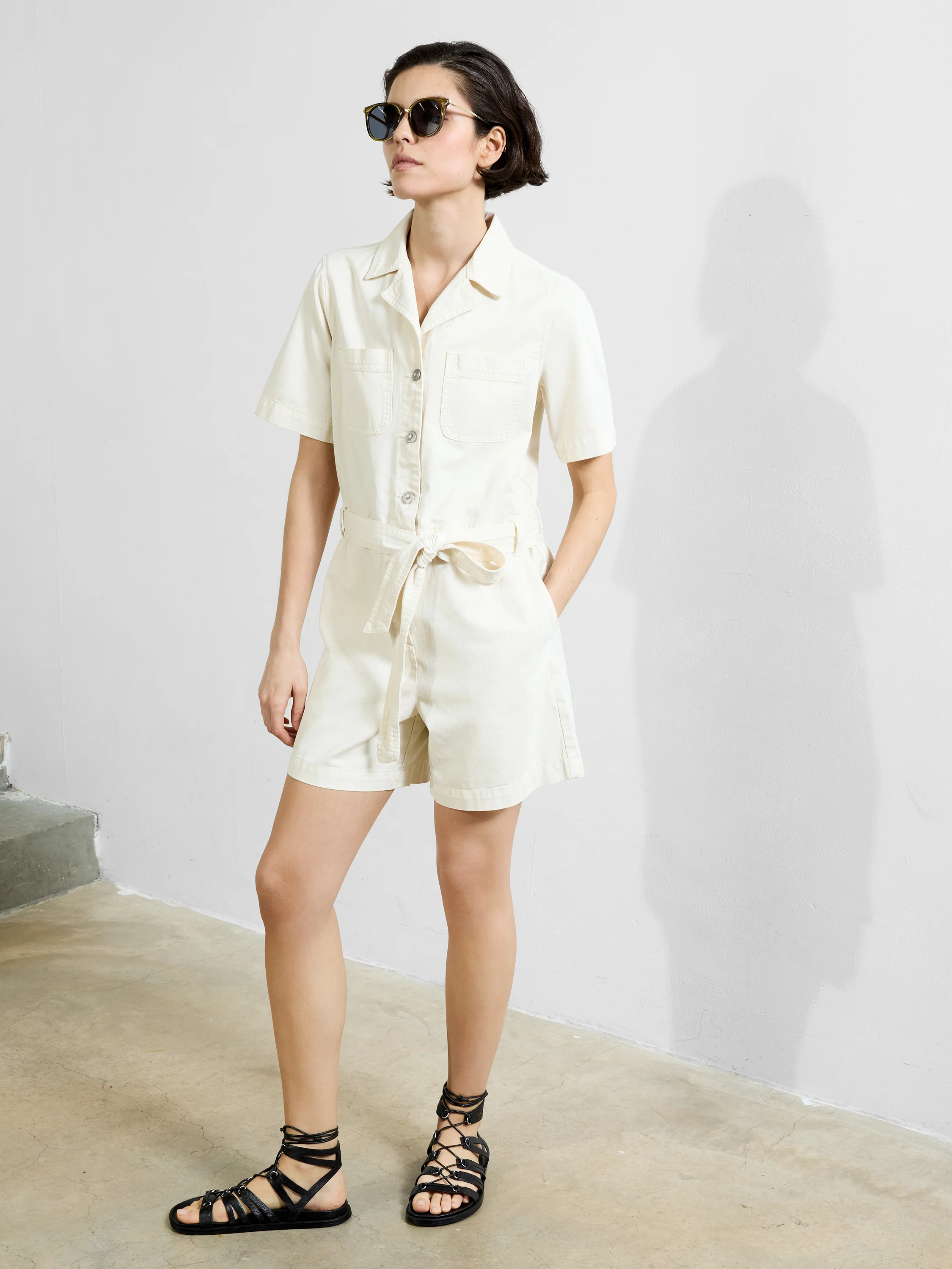 Dana Denim Short Sleeve Playsuit