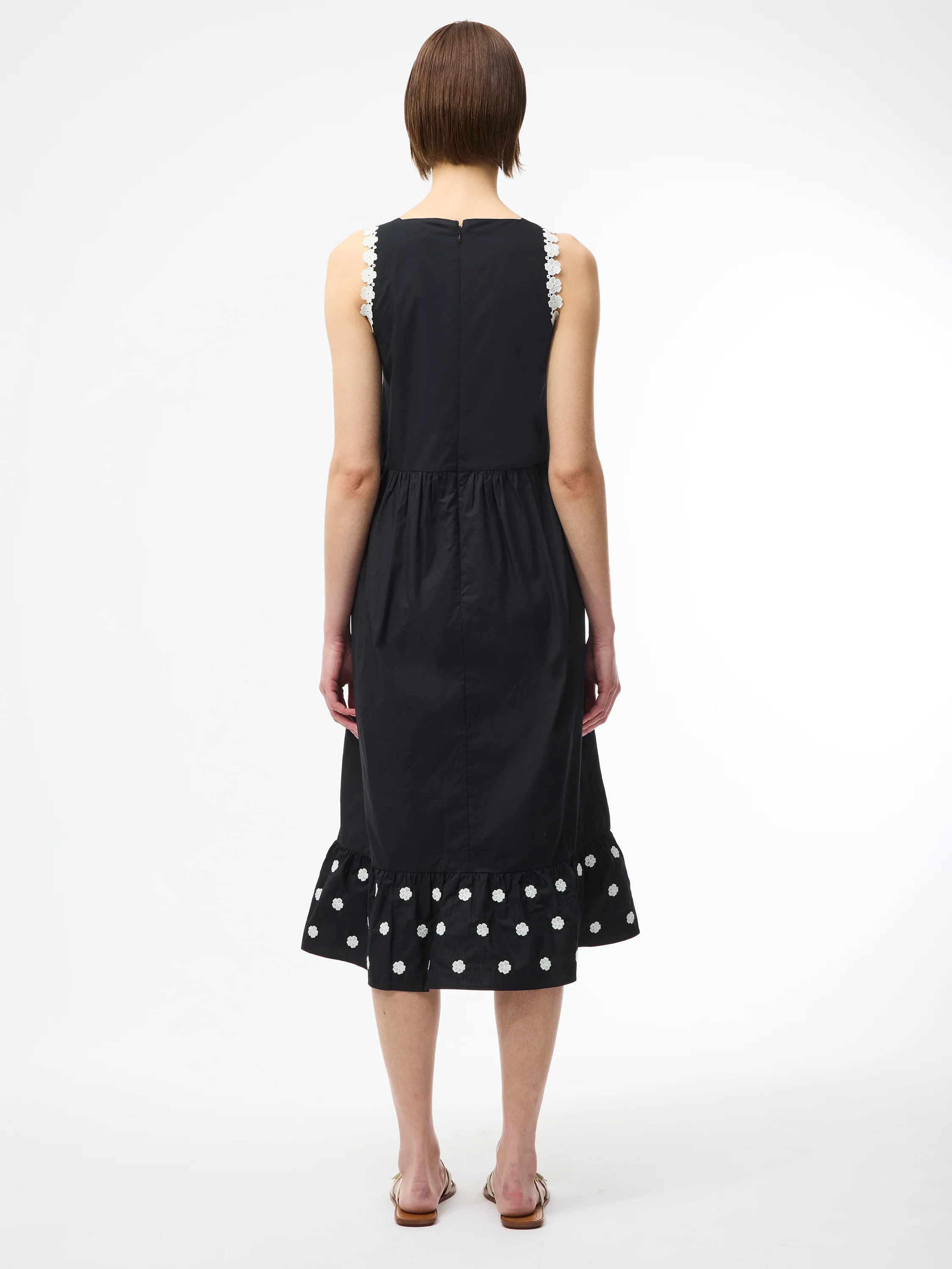 Devin Poplin Embroidered Midi Dress - Image 4