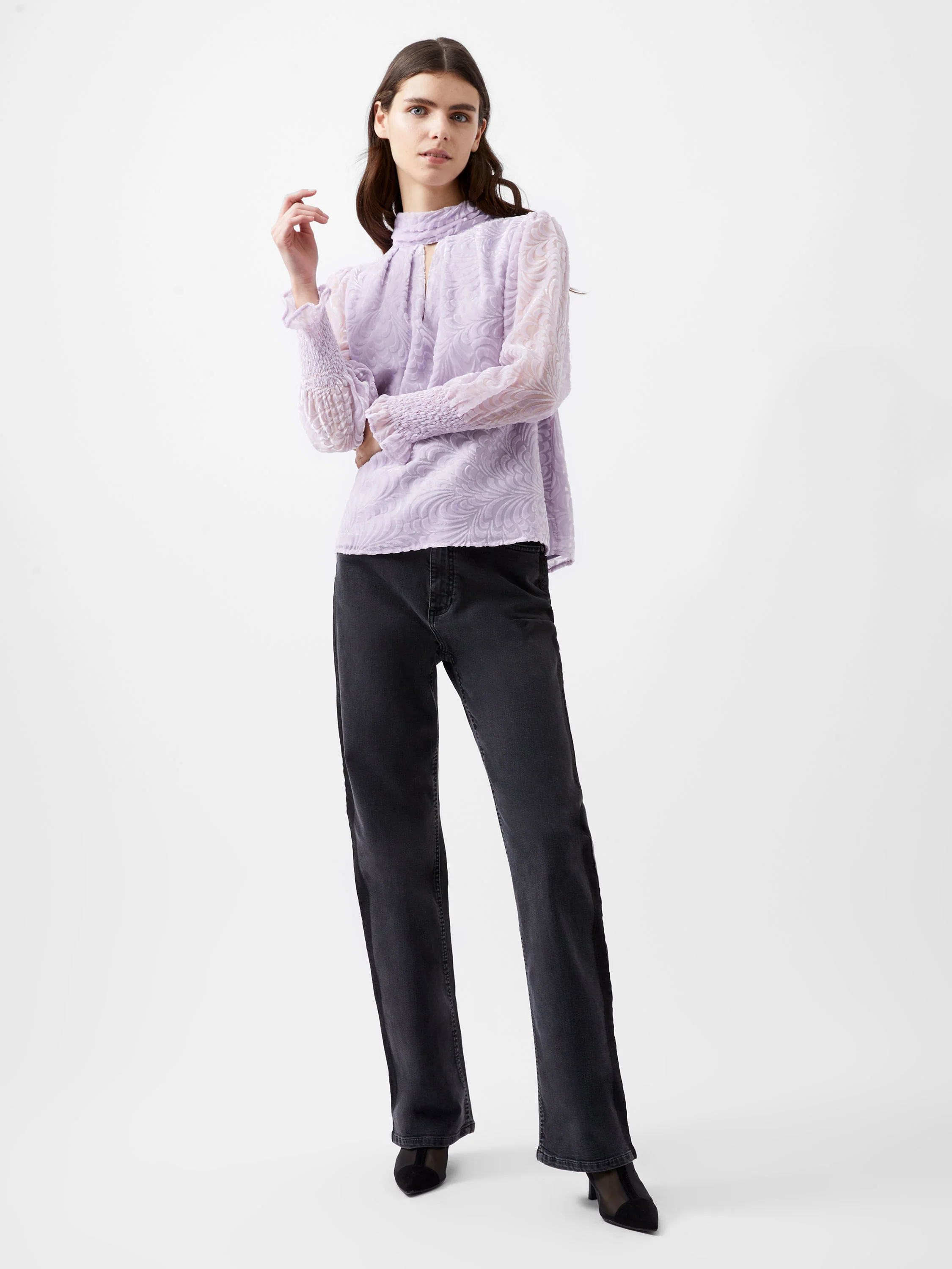 Diandra Devore Long Sleeve High Neck Top - Image 4
