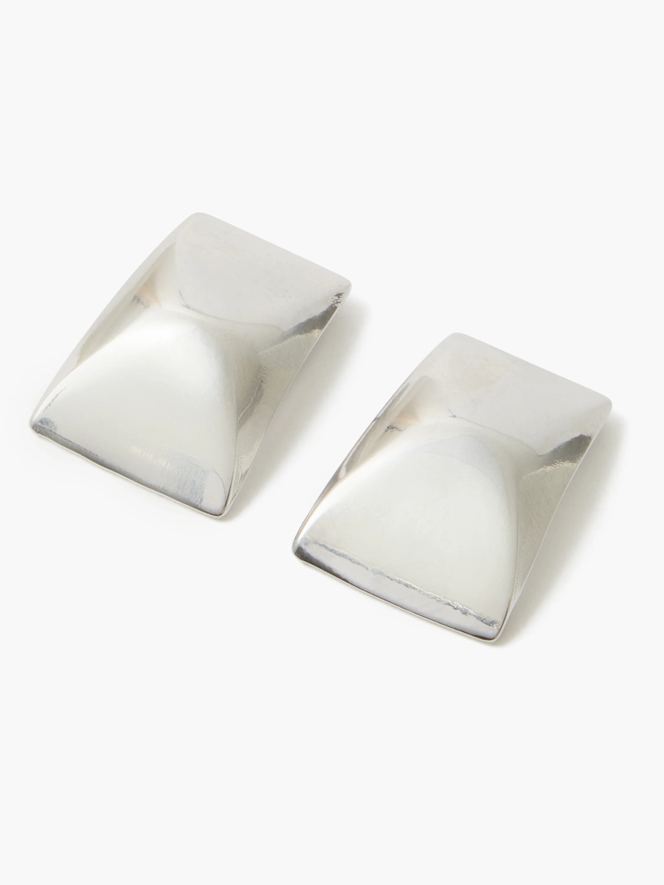 Domed Square Stud Earrings - Image 2