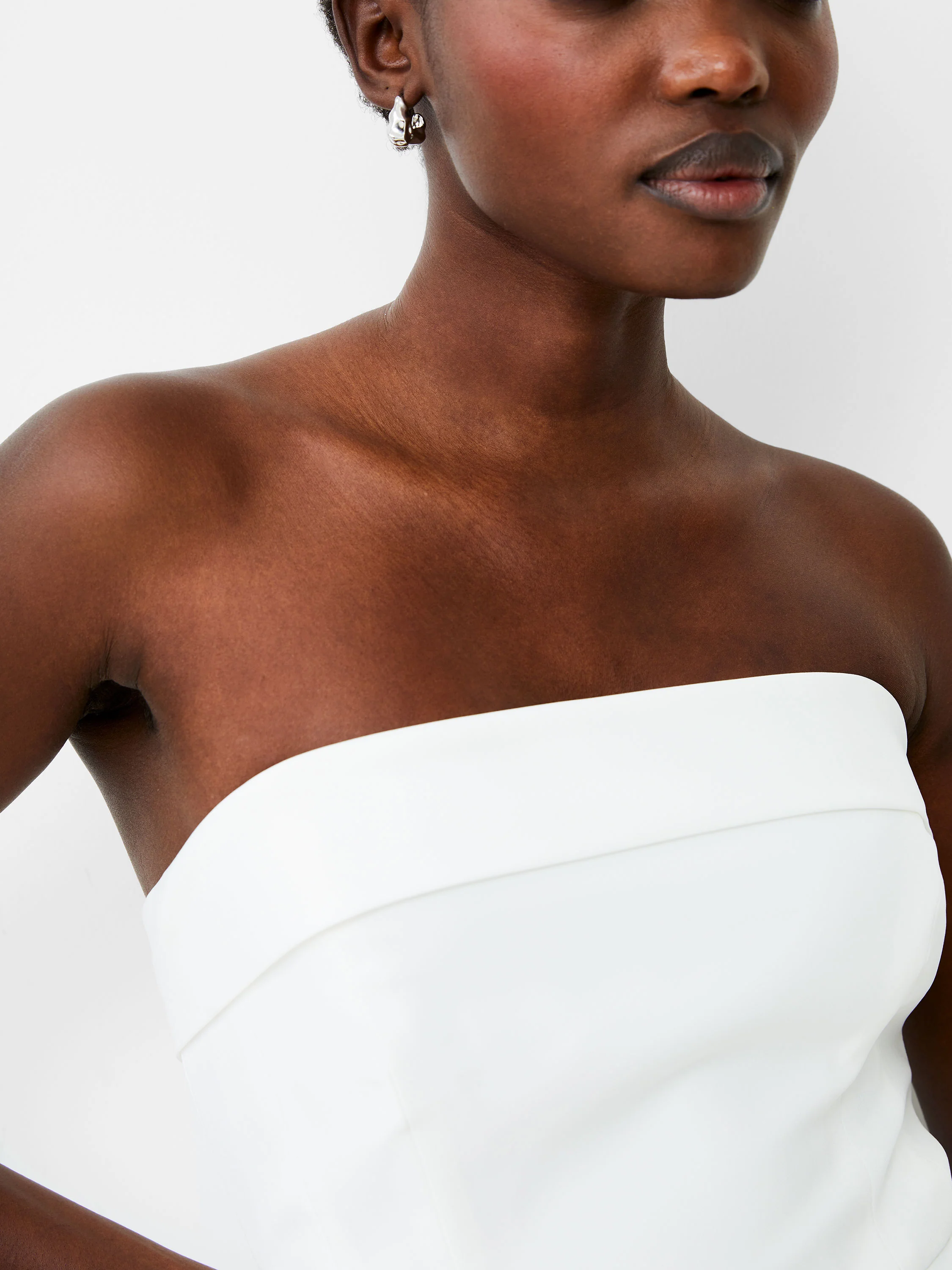 Echo Crepe Bandeau Midi Dress - Image 3