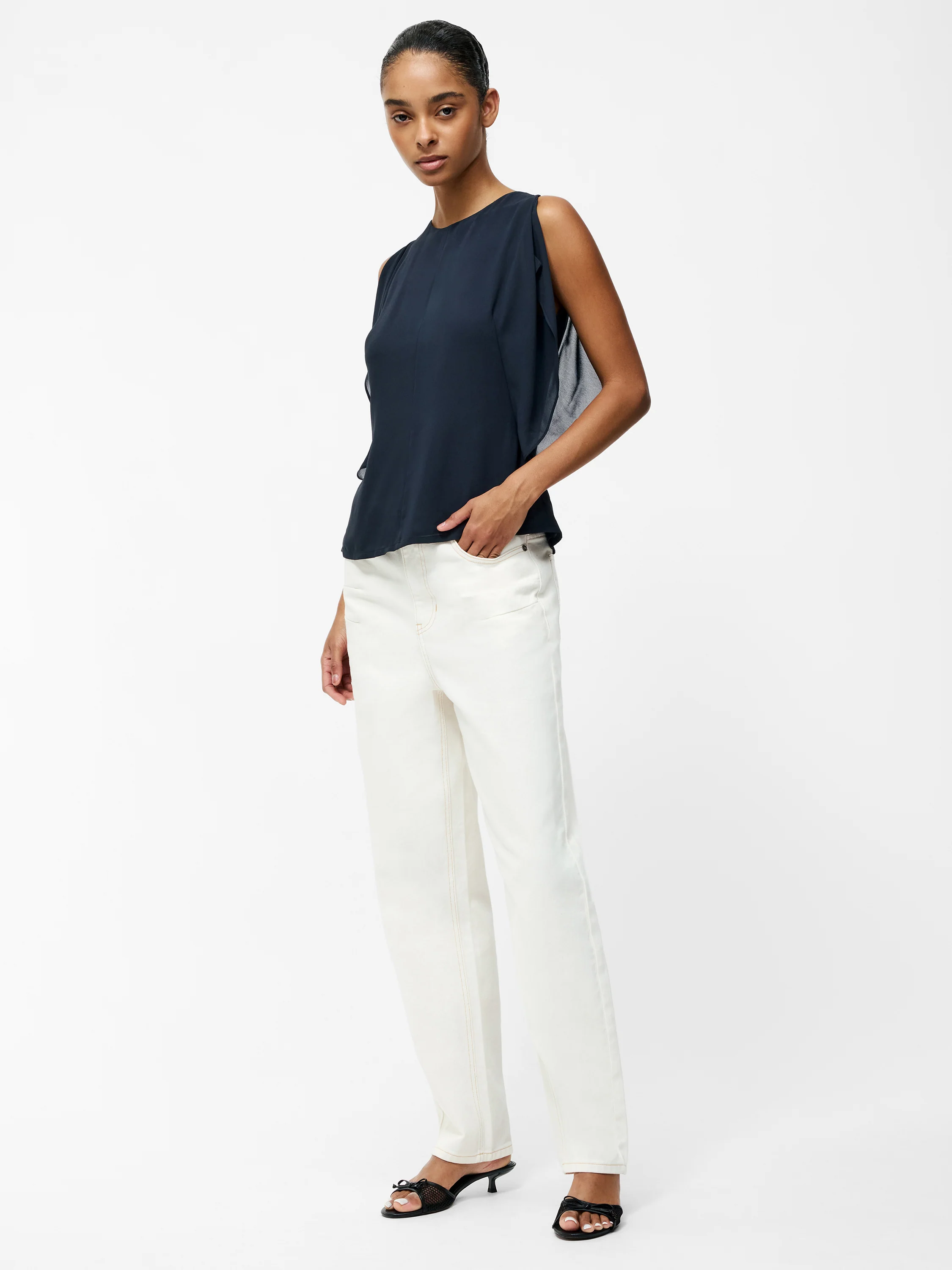 Eden Georgette Flutter Sleeve Top - Image 2