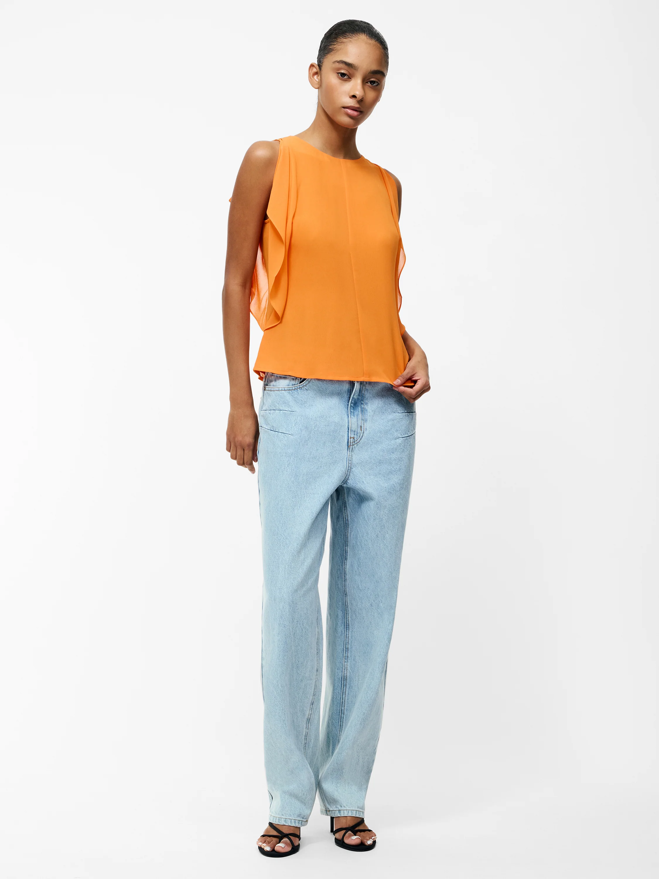 Eden Georgette Flutter Sleeve Top - Image 3