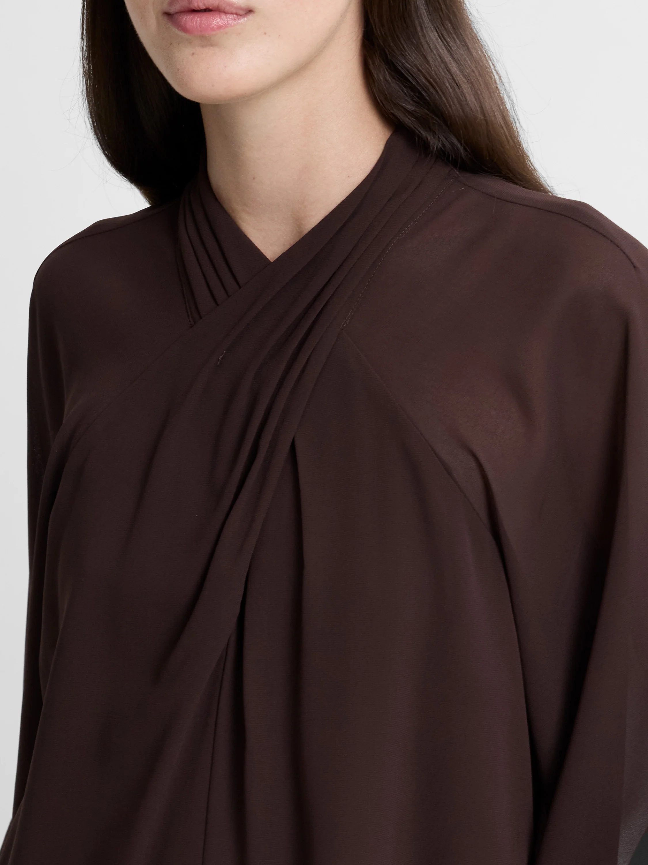 Eden Georgette Long Sleeve Wrap Blouse - Image 3
