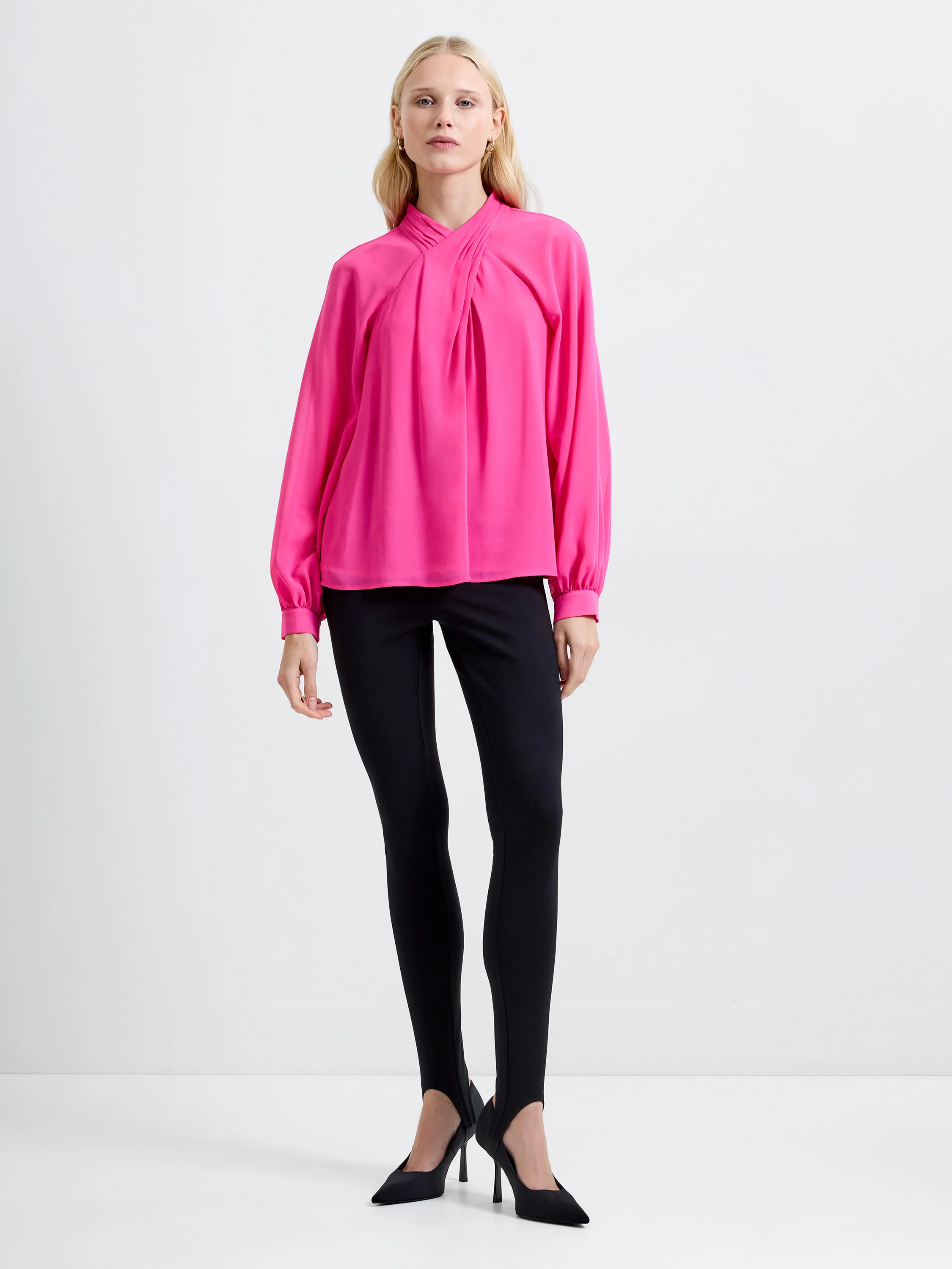 Eden Georgette Long Sleeve Wrap Blouse - Image 2