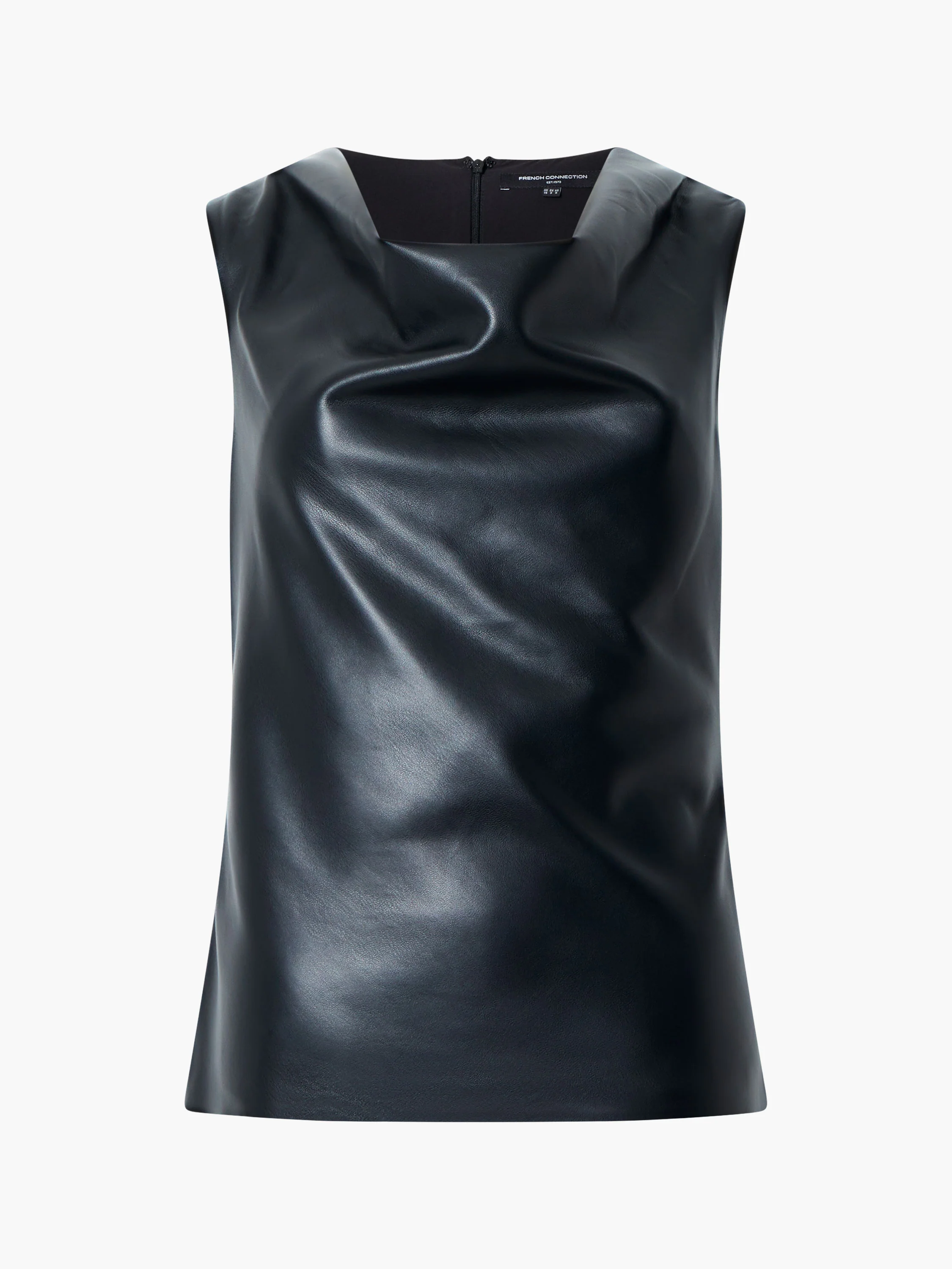 Elettra PU Cowl Neck Sleeveless Top - Image 3