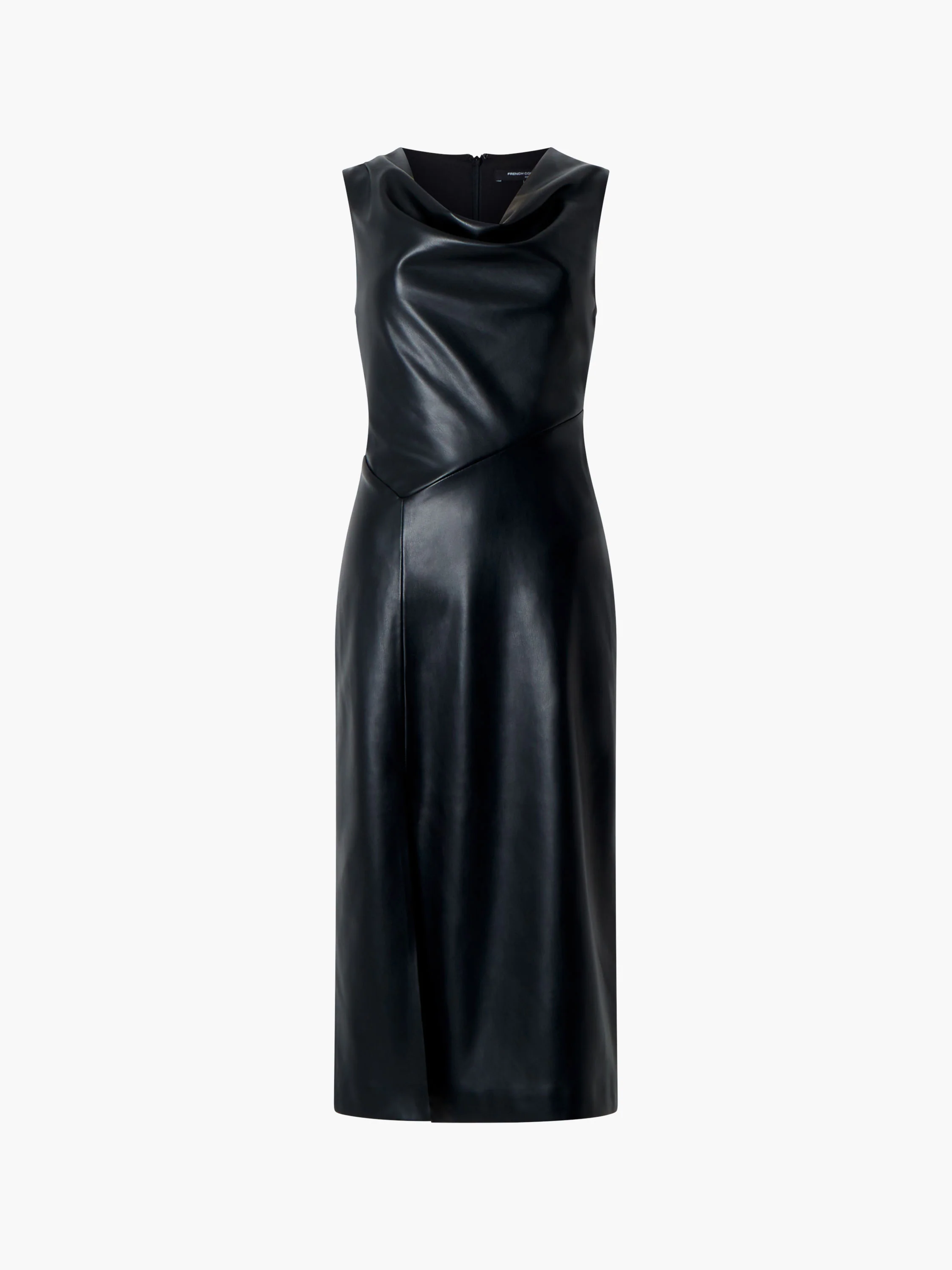 Elettra Recycled PU Cowl Neck Sleeveless Midi Dress - Image 5