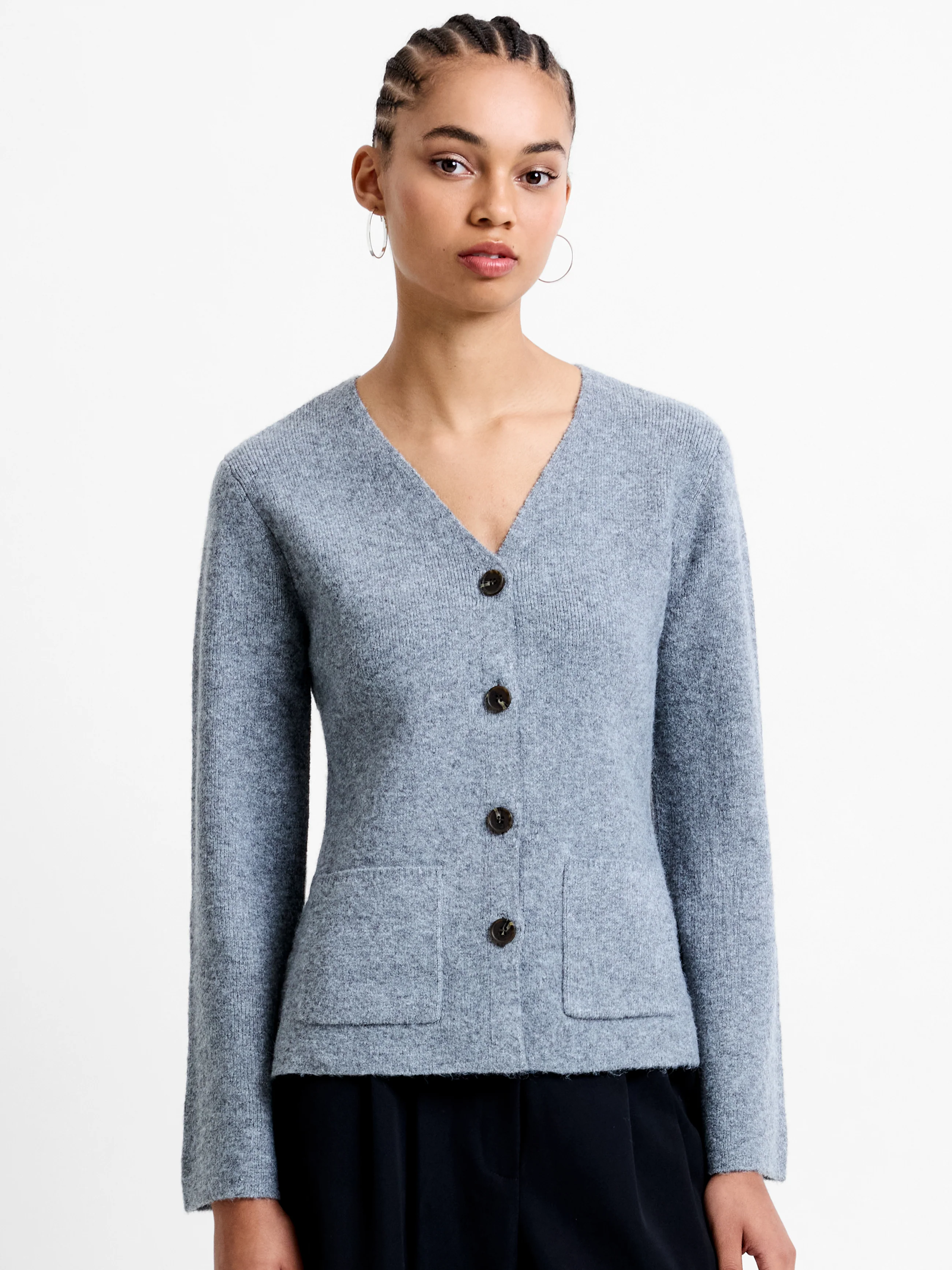 Ellie Knit V Neck Cardigan - Image 2