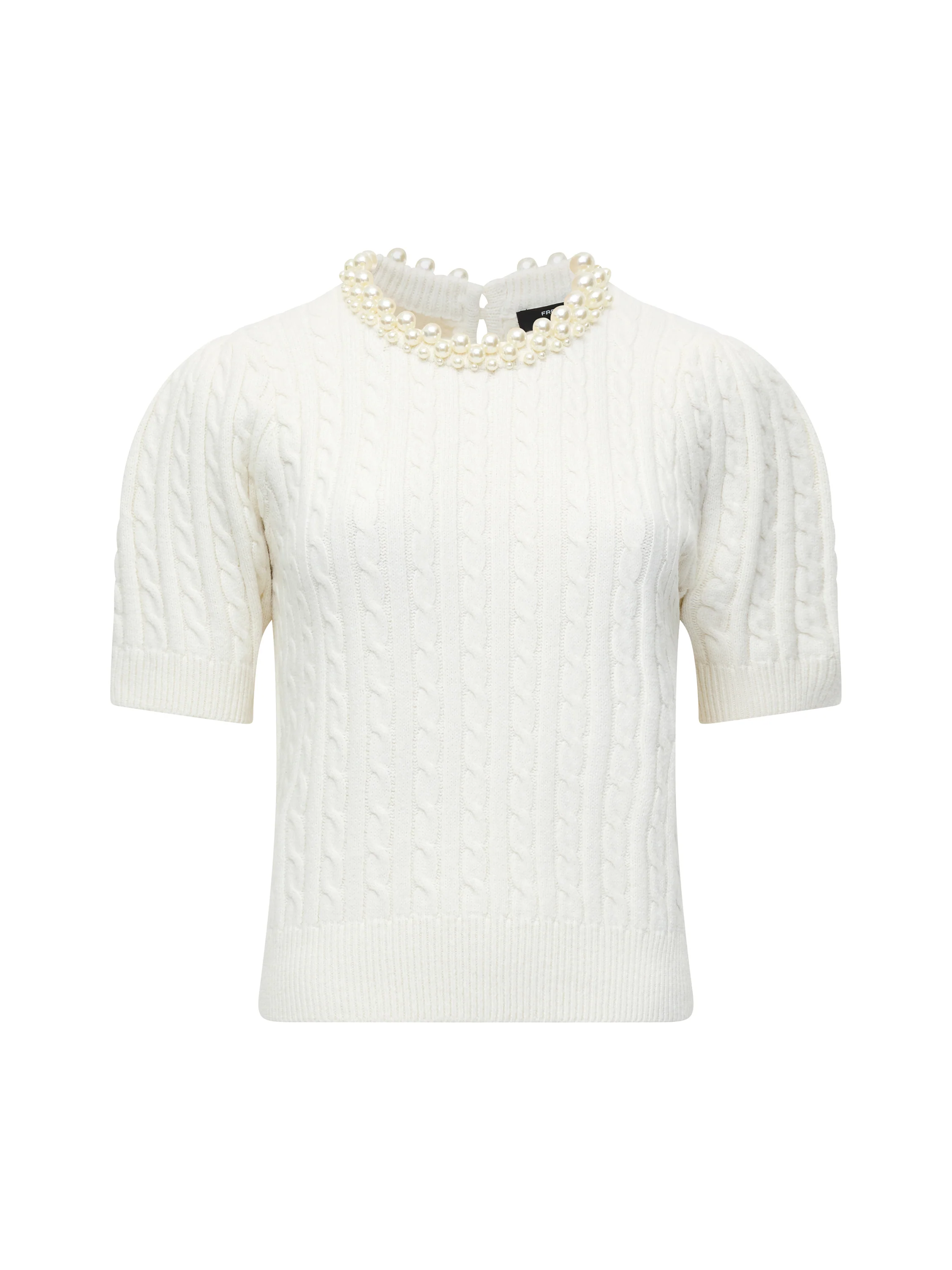 Embellished Neck Recycled Short Sleeve Sweater - Image 6