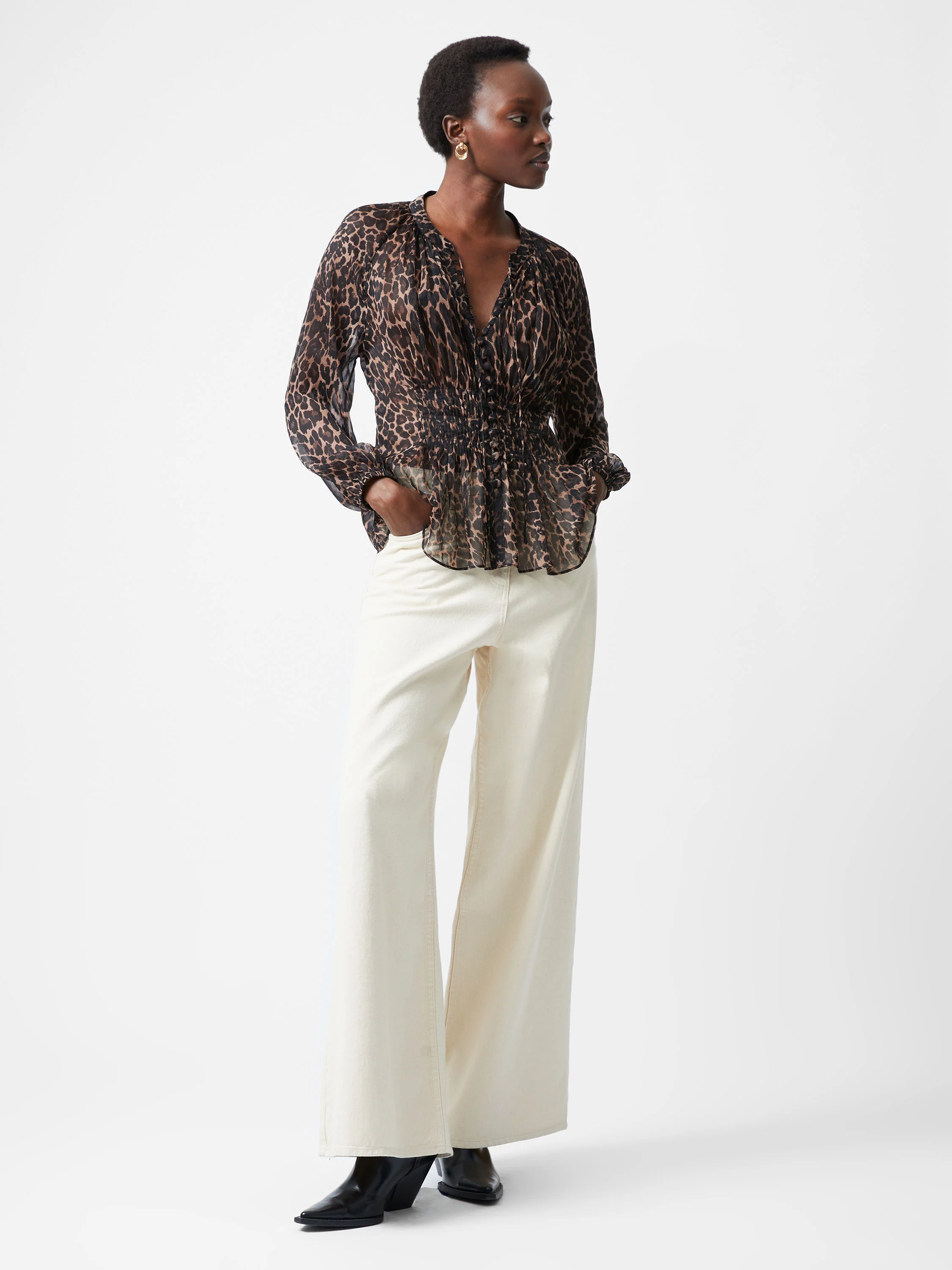 Emina Chiffon Leopard Print Top - Image 2