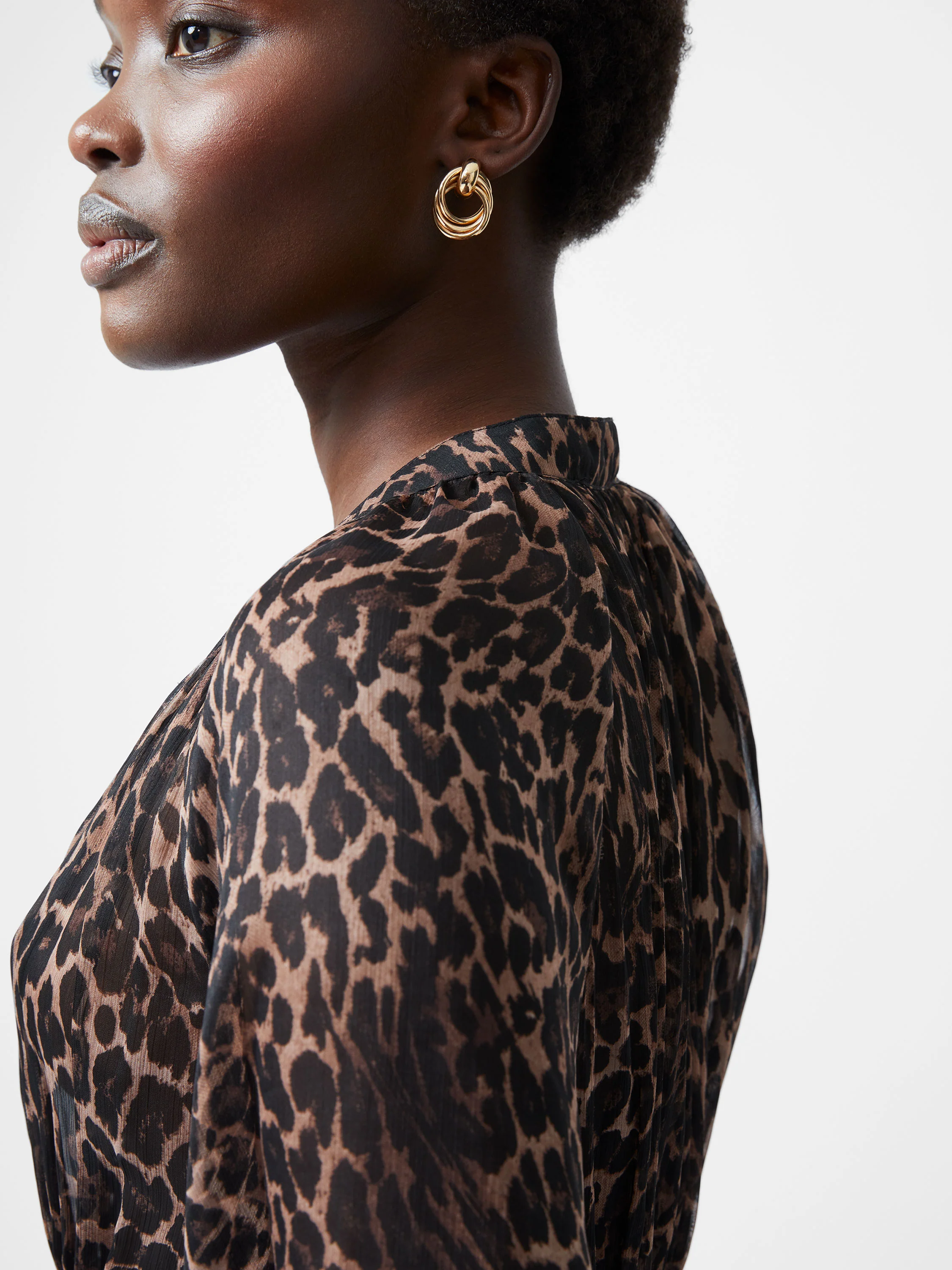 Emina Chiffon Leopard Print Top - Image 3