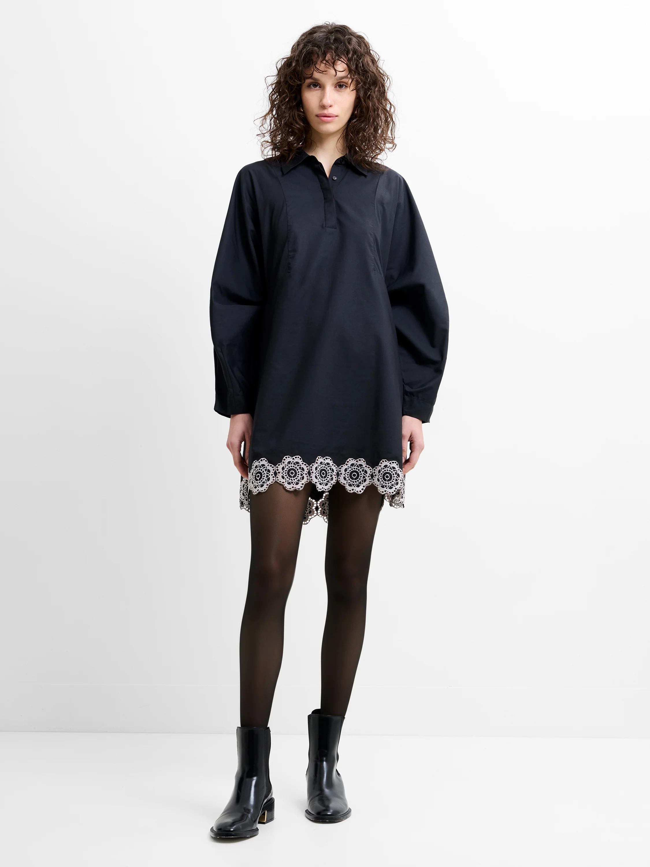 Era Poplin  Broderie Hem Mini Dress - Image 4