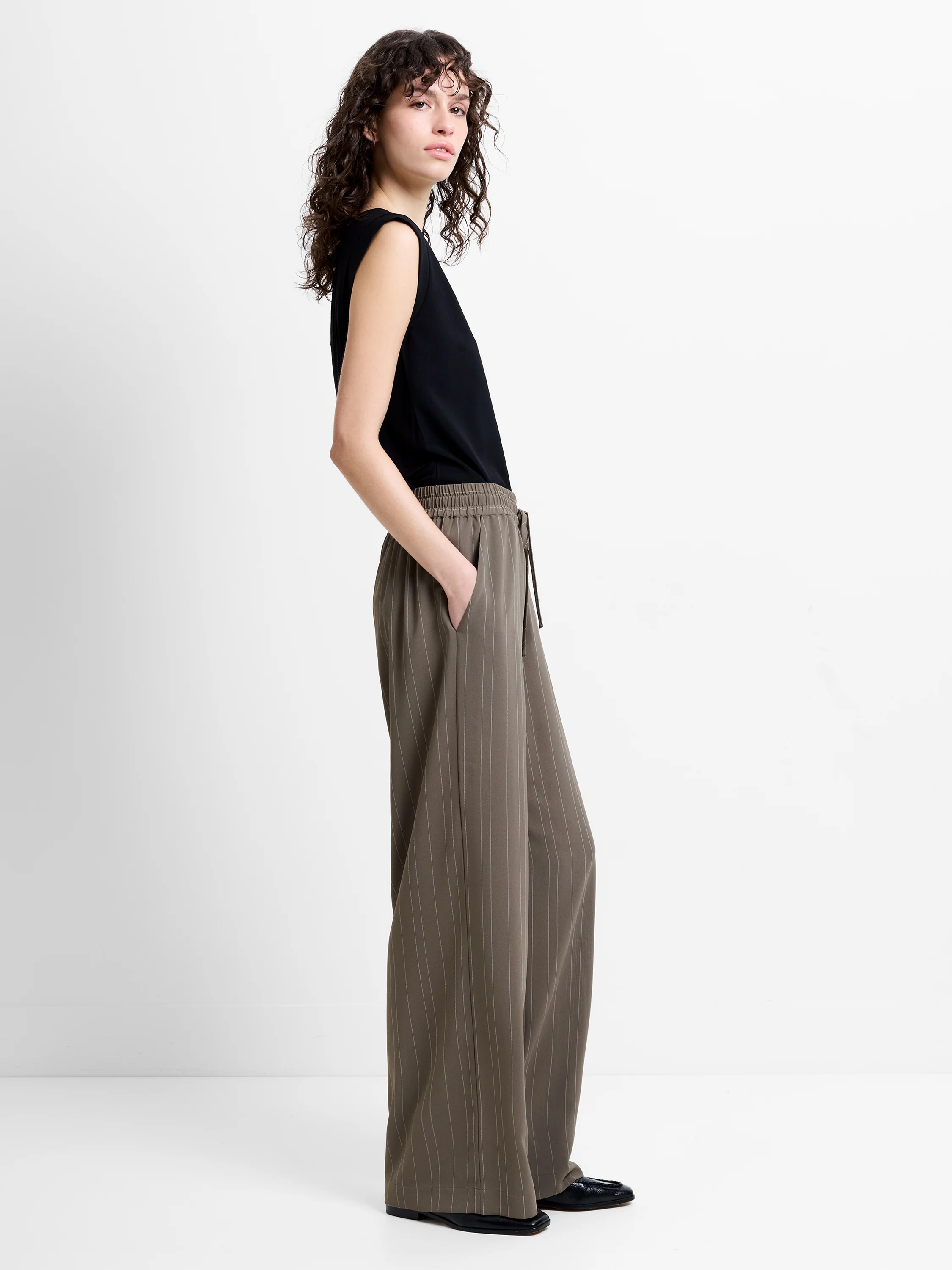 Erma Pinstripe Wide Leg Trousers - Image 3