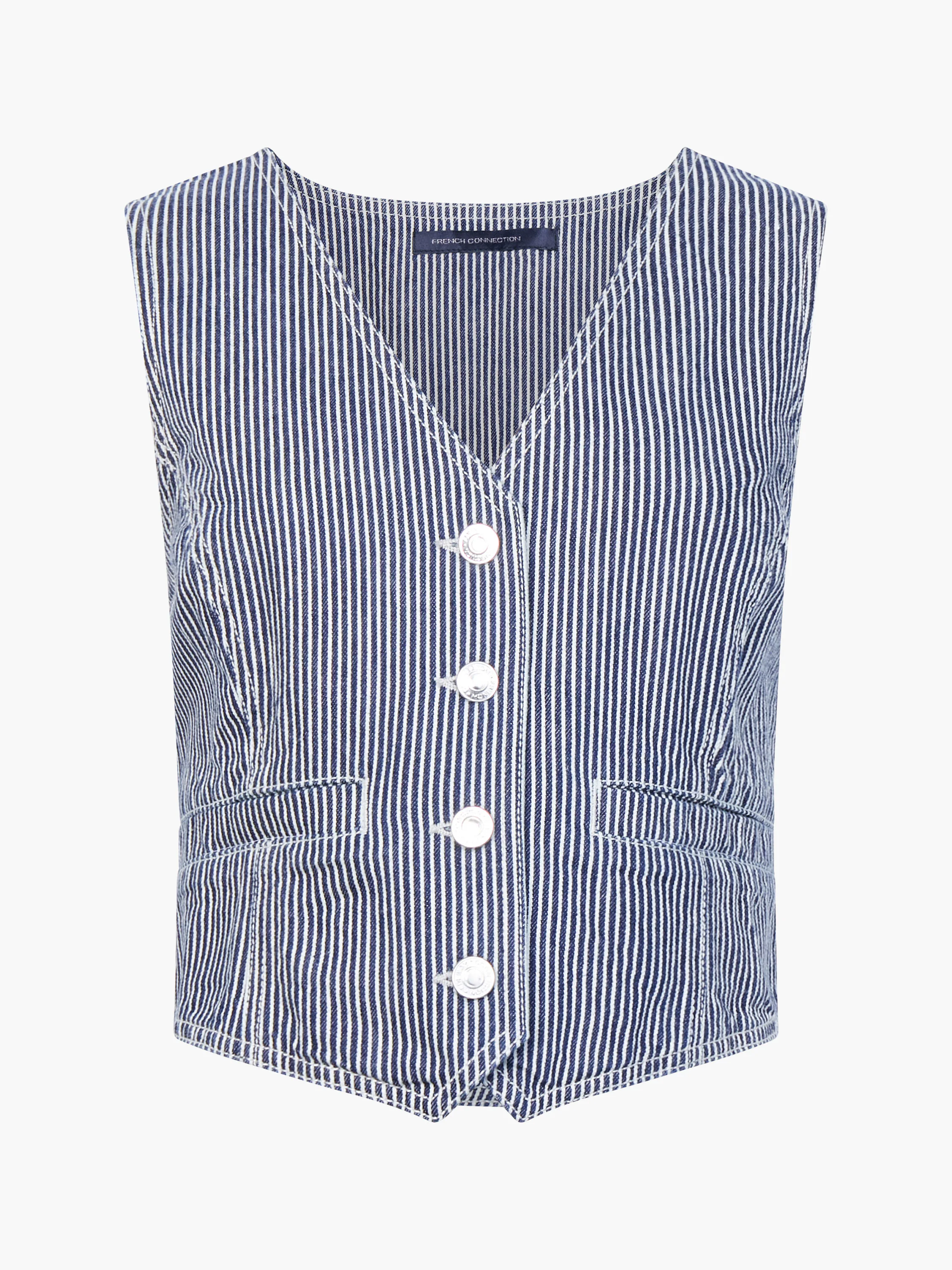Everett Stripe Denim Waistcoat - Image 6