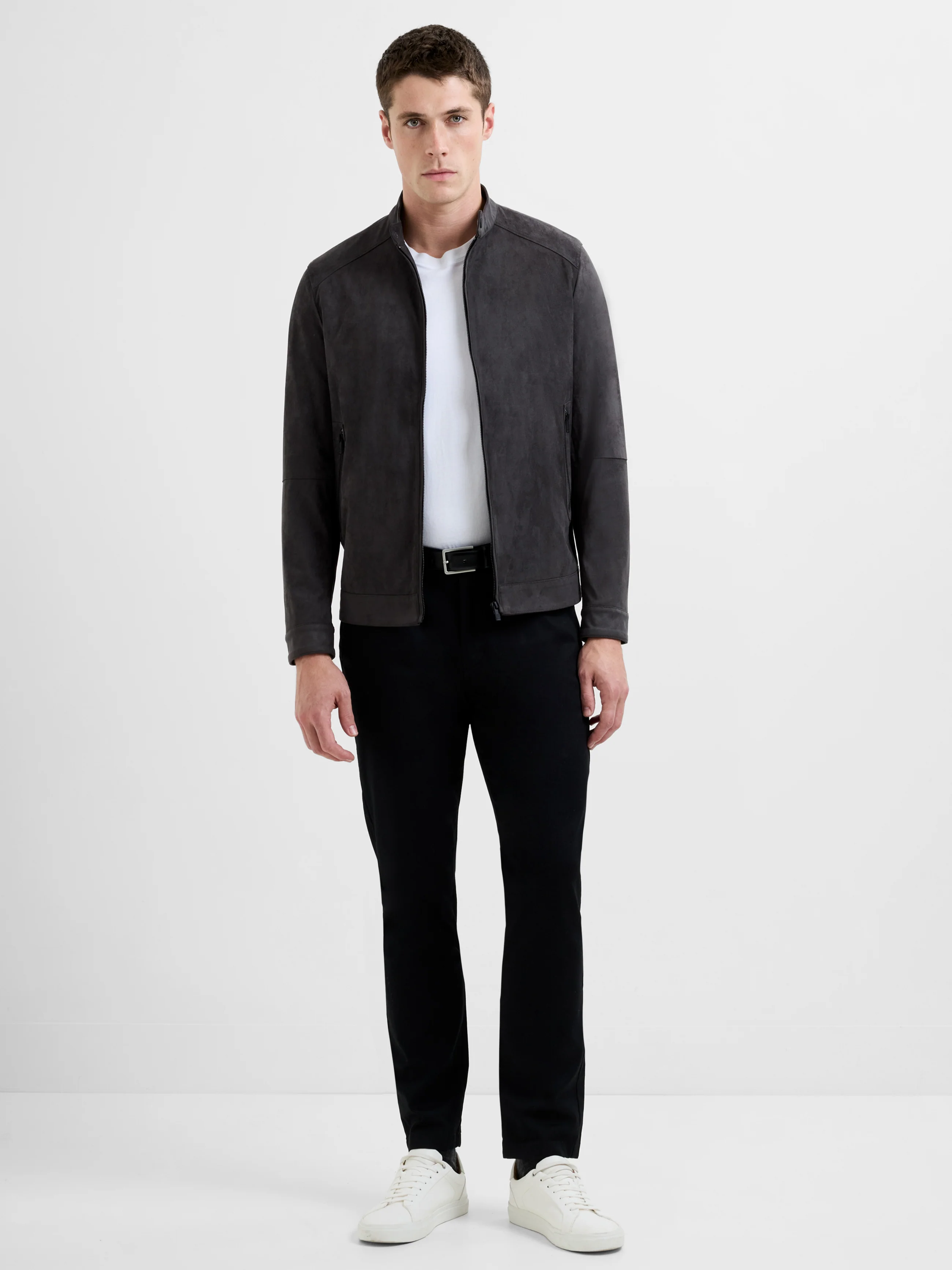 Faux Suede Bomber Jacket - Image 2
