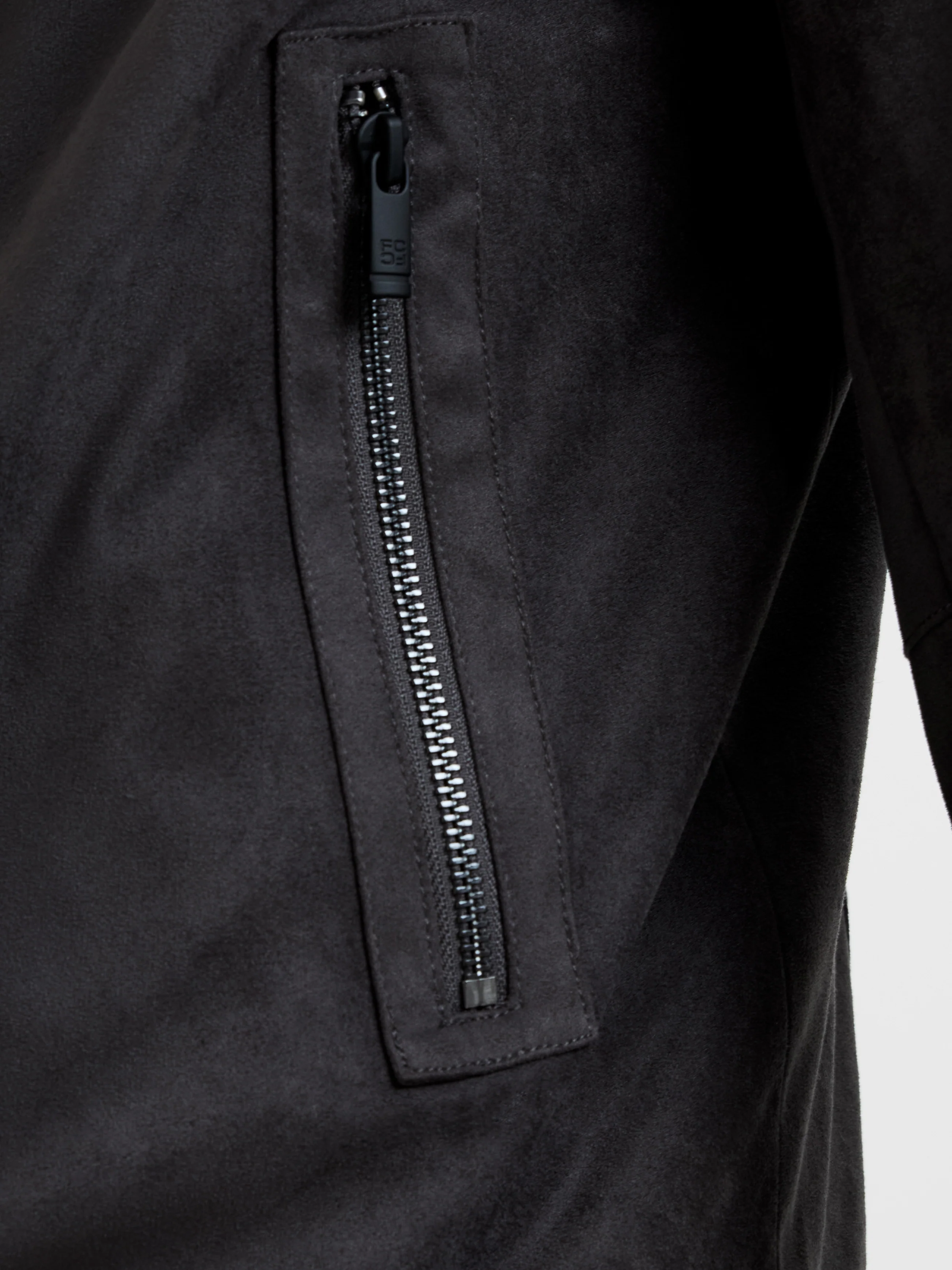 Faux Suede Bomber Jacket - Image 4
