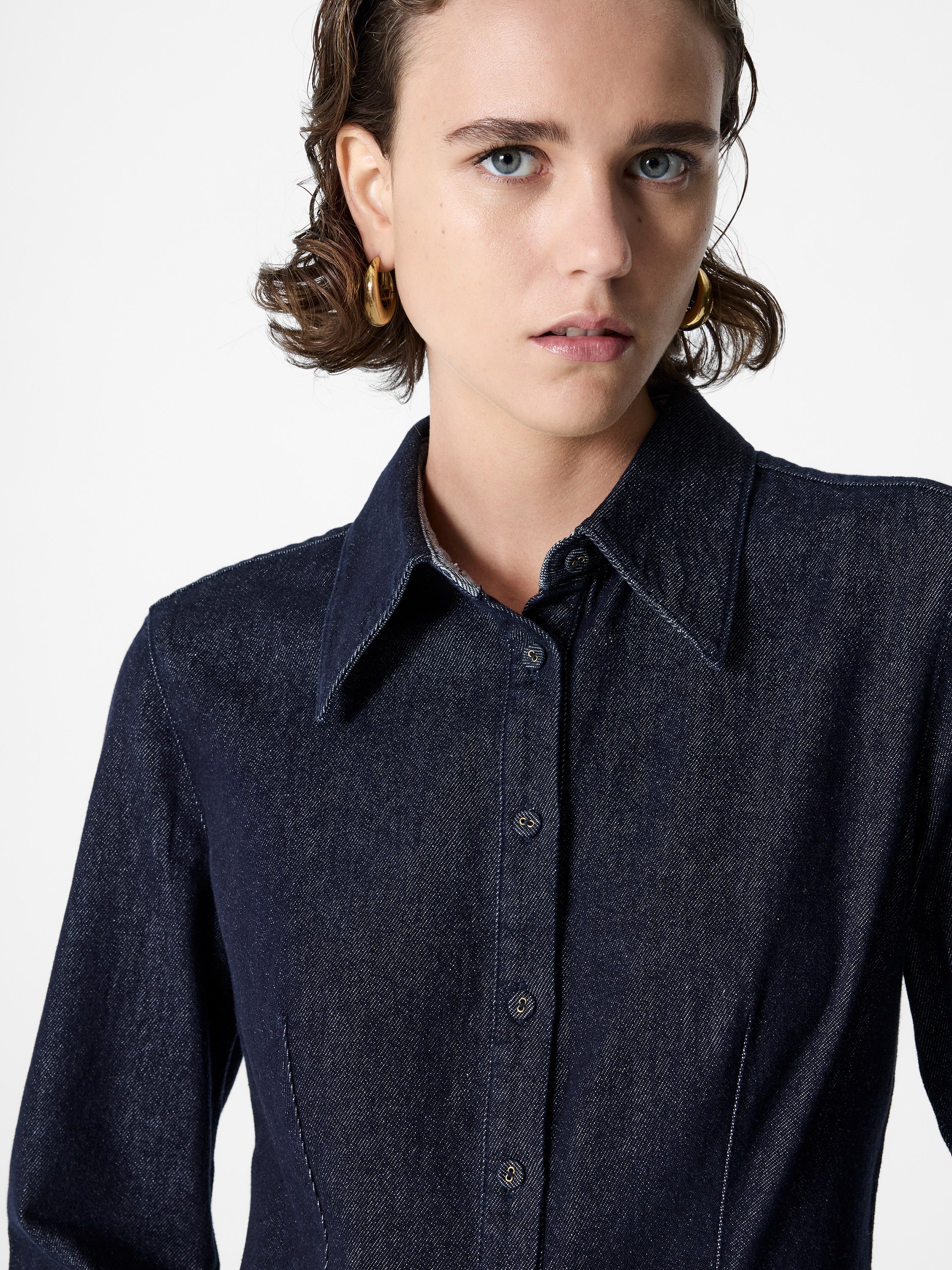 Fletcher Denim Long Sleeve Fitted Shirt - Image 3