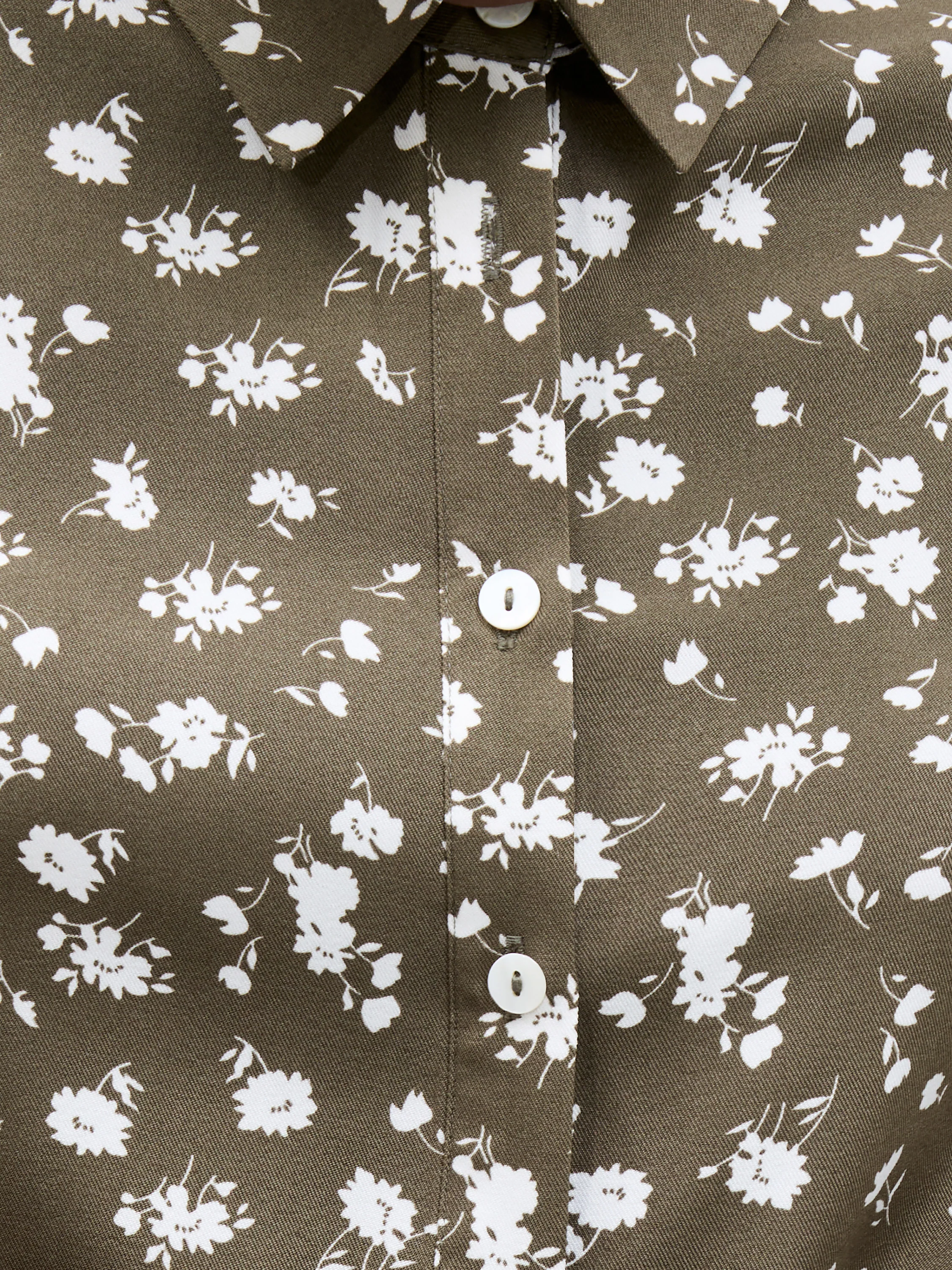Floral Printed Short Sleeve Shirt Dress - Image 3