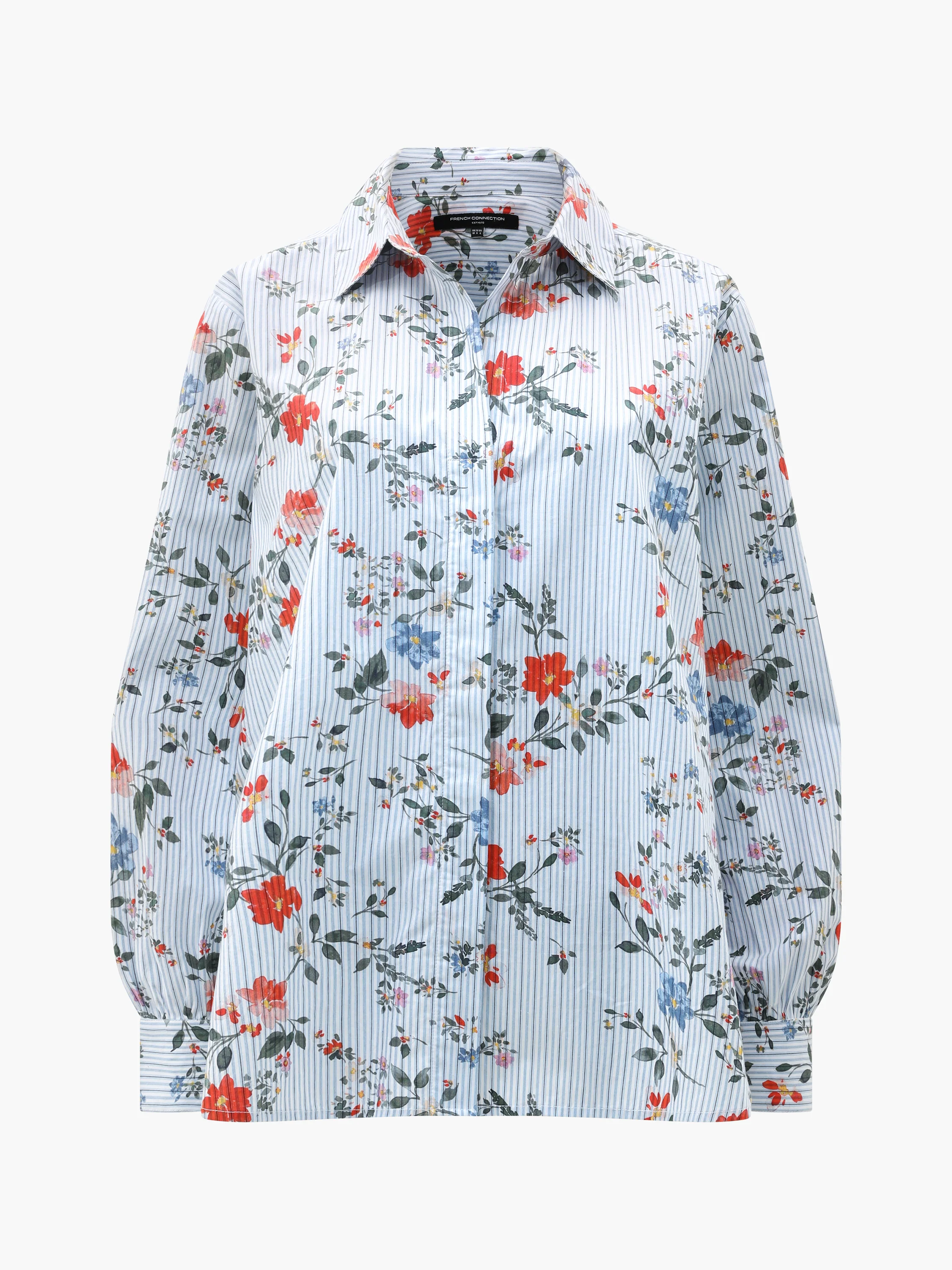 Floral Stripe Printed Long Sleeve Shirt - Image 5