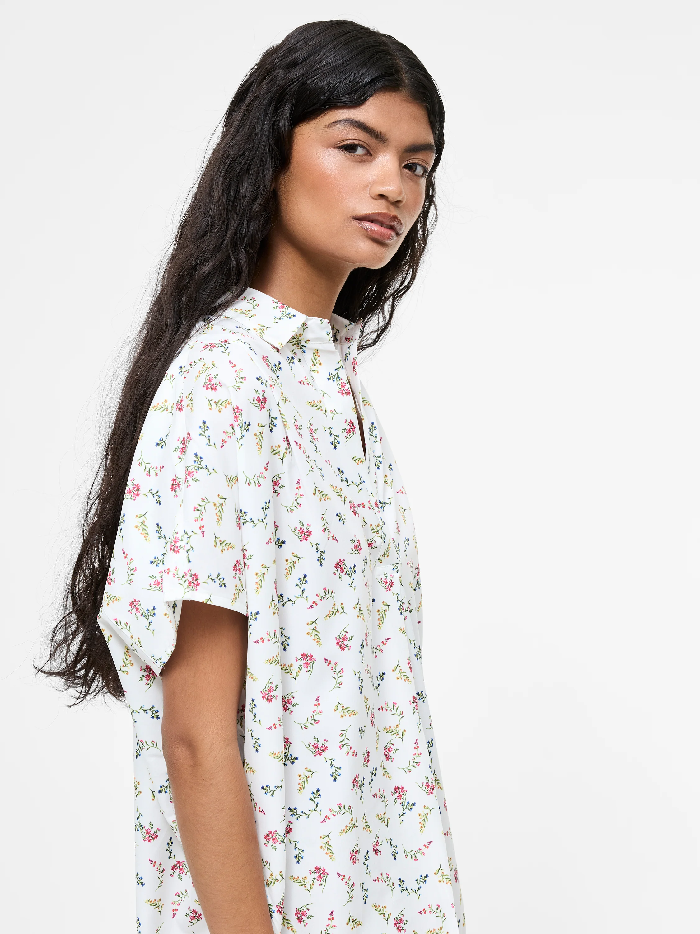 Floriana Crepe Light Popover Shirt - Image 4