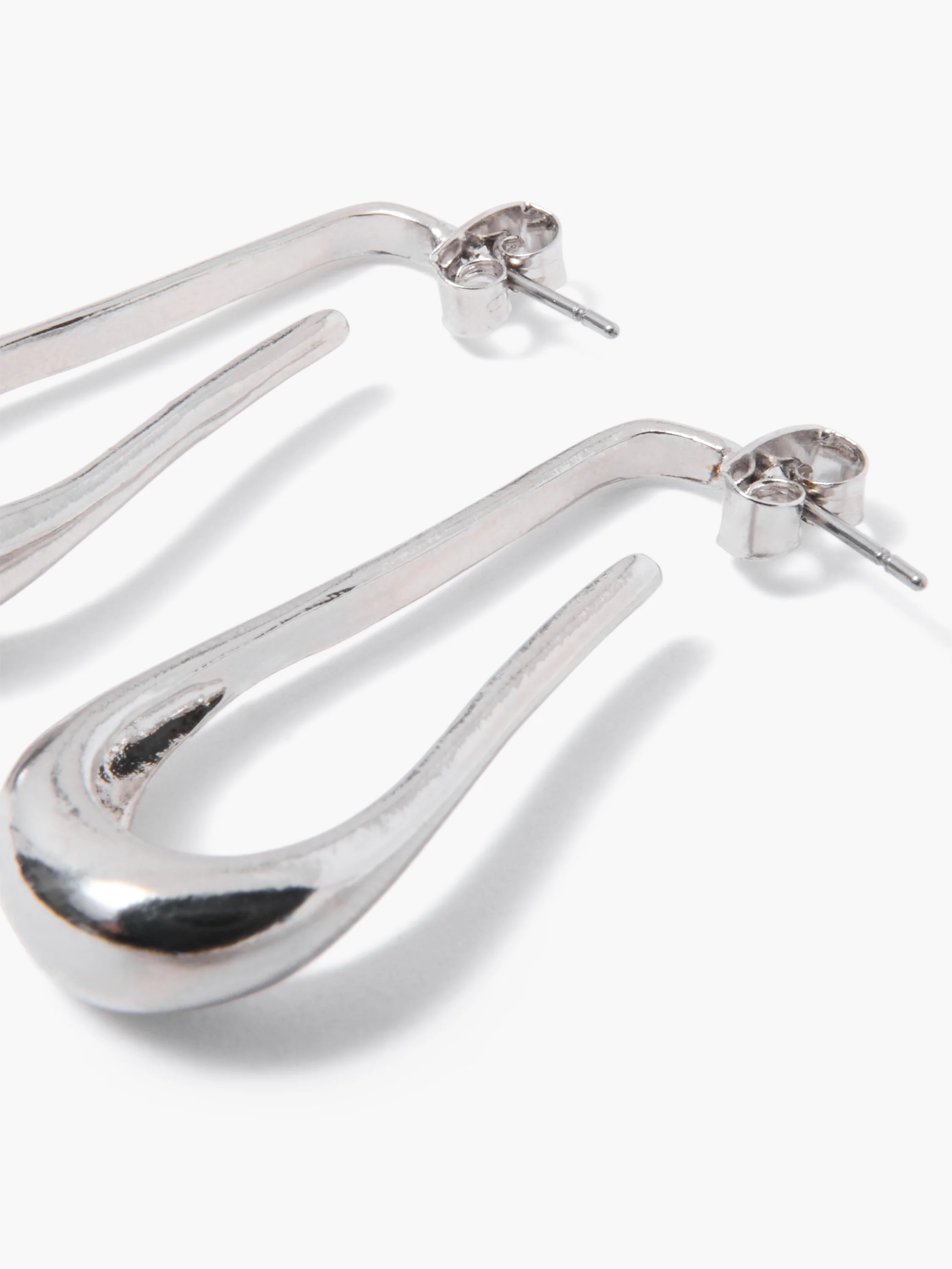Fluid Long Hoop Earrings - Image 2