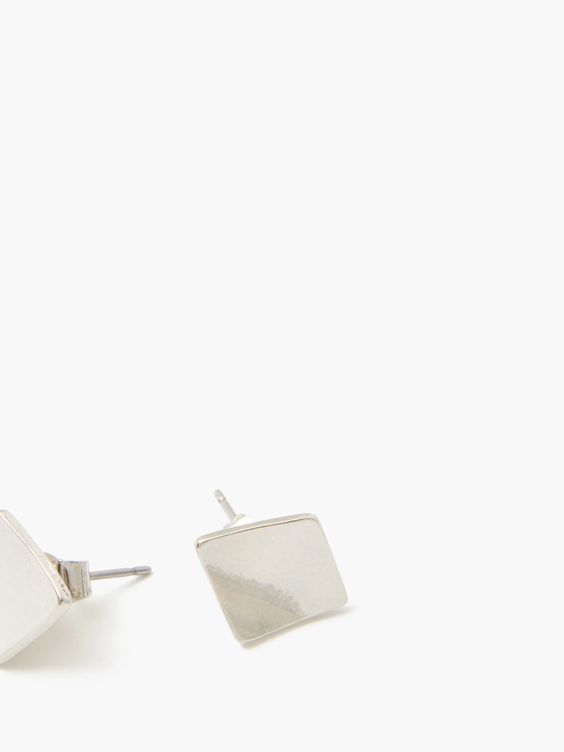 Folded Square Stud Earrings - Image 2