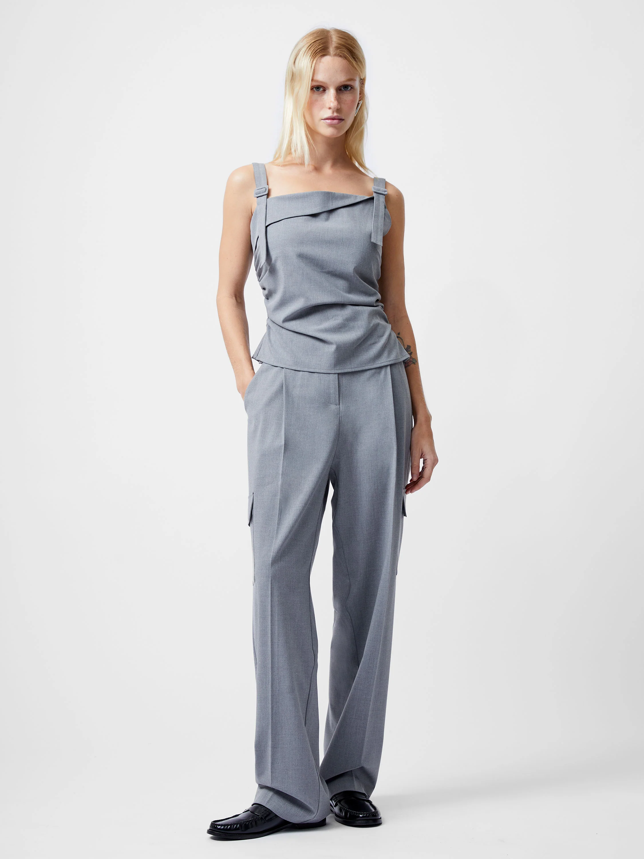 Franklin Ruched Strappy Buckle Top - Image 4