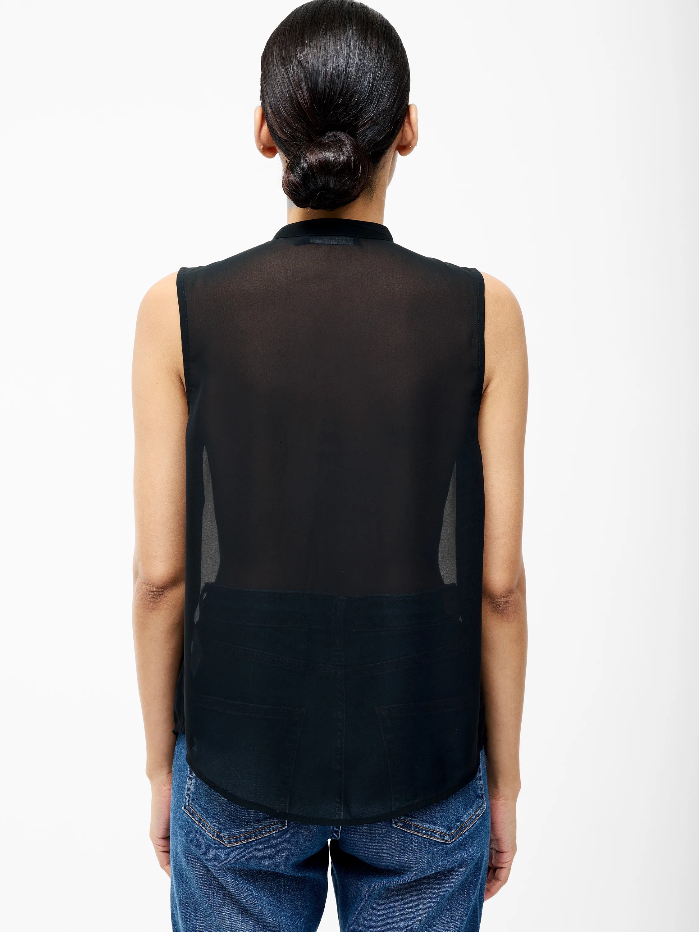 Frill Sleeveless Henley Button Down Tank Top - Image 5