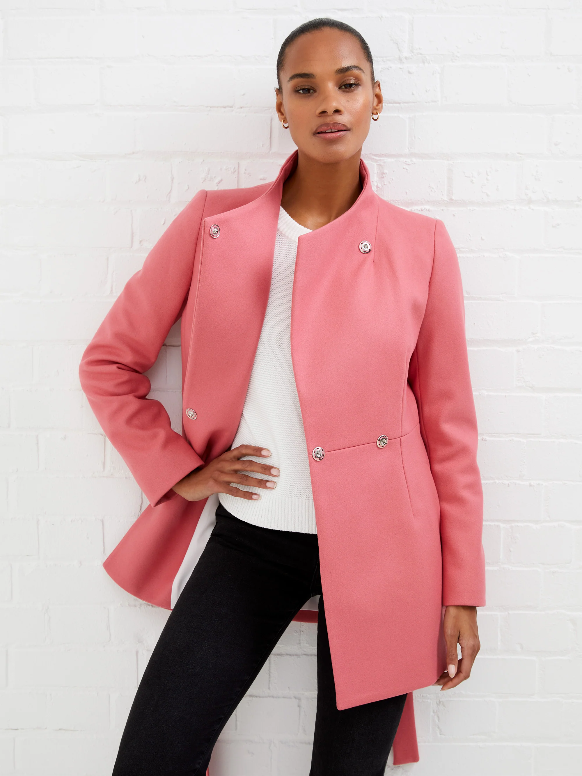 Platform Felt Crossover Coat - Image 4