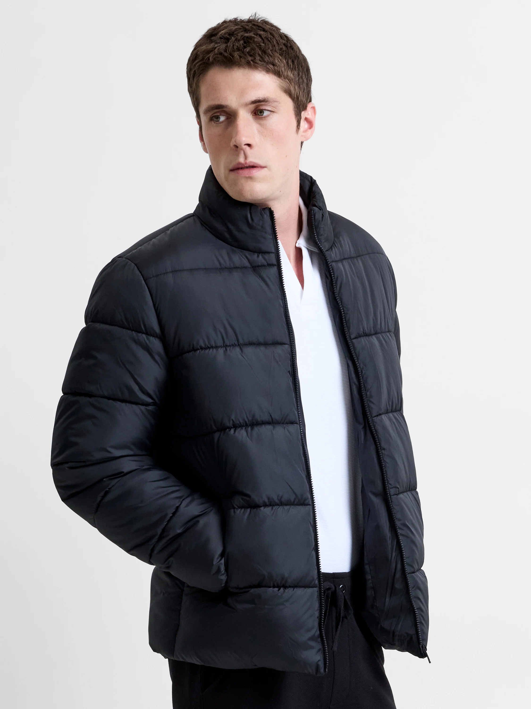Funnel Neck Recycled Puffer Jacket